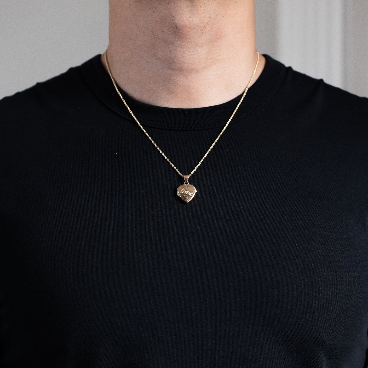 Gold Small Heart Locket Pendant Necklace - Model PT2577 - Charlie & Co. Jewelry