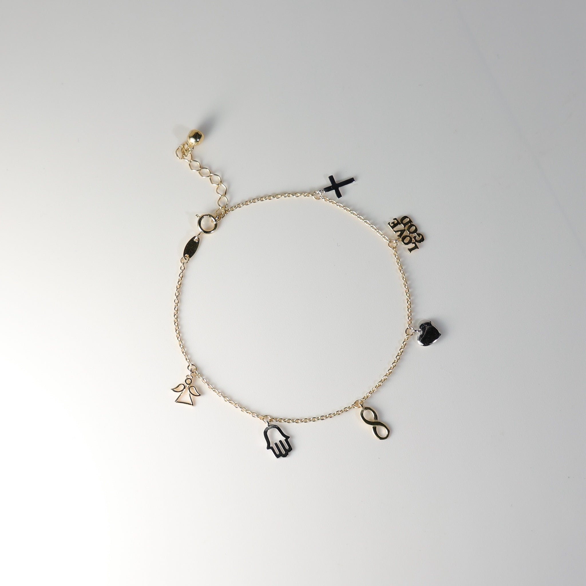 14K Gold Lucky Charm Bracelet Model-AB0624 - Charlie & Co. Jewelry
