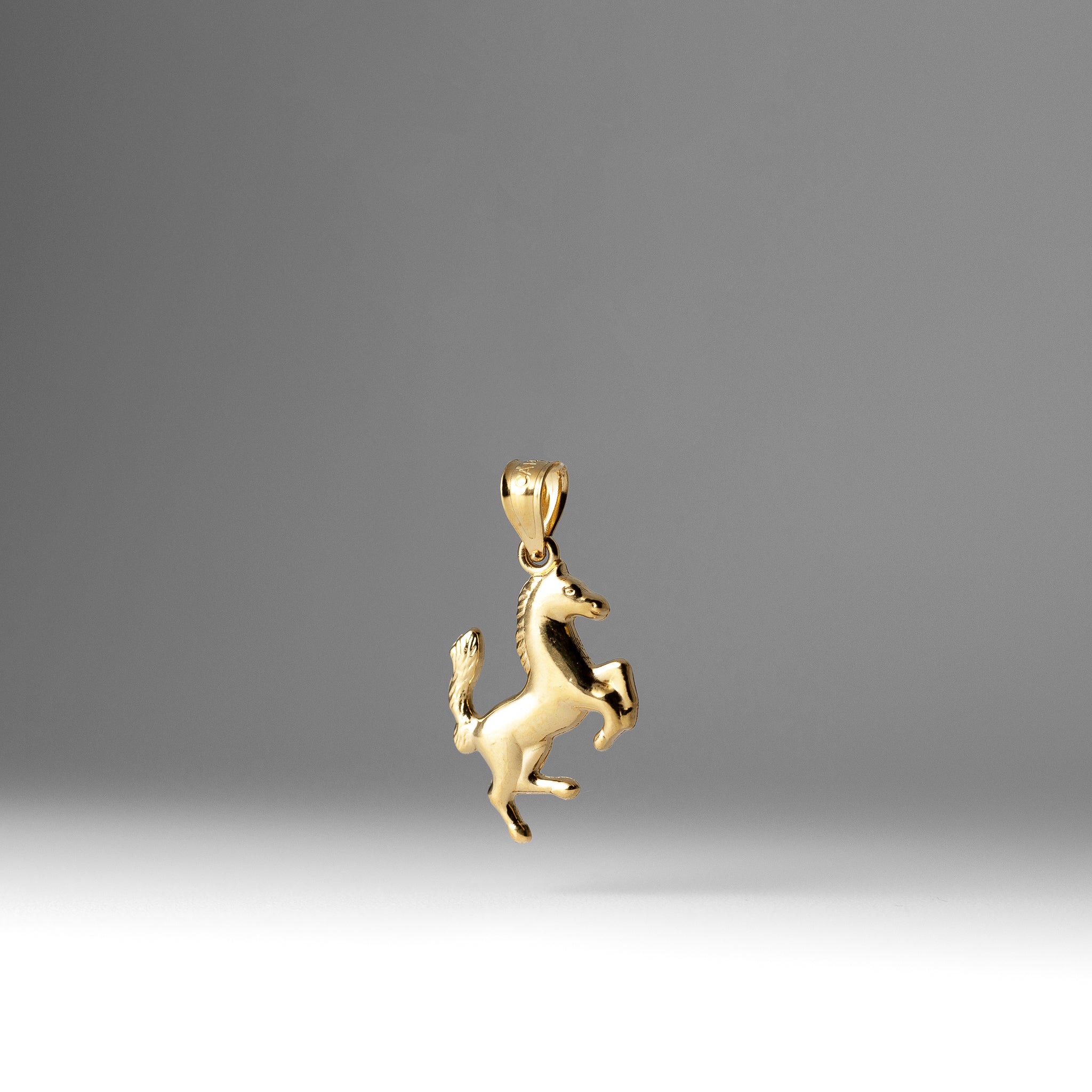 Gold Rearing Horse Pendant Necklace – Model PT2647 - Charlie & Co. Jewelry