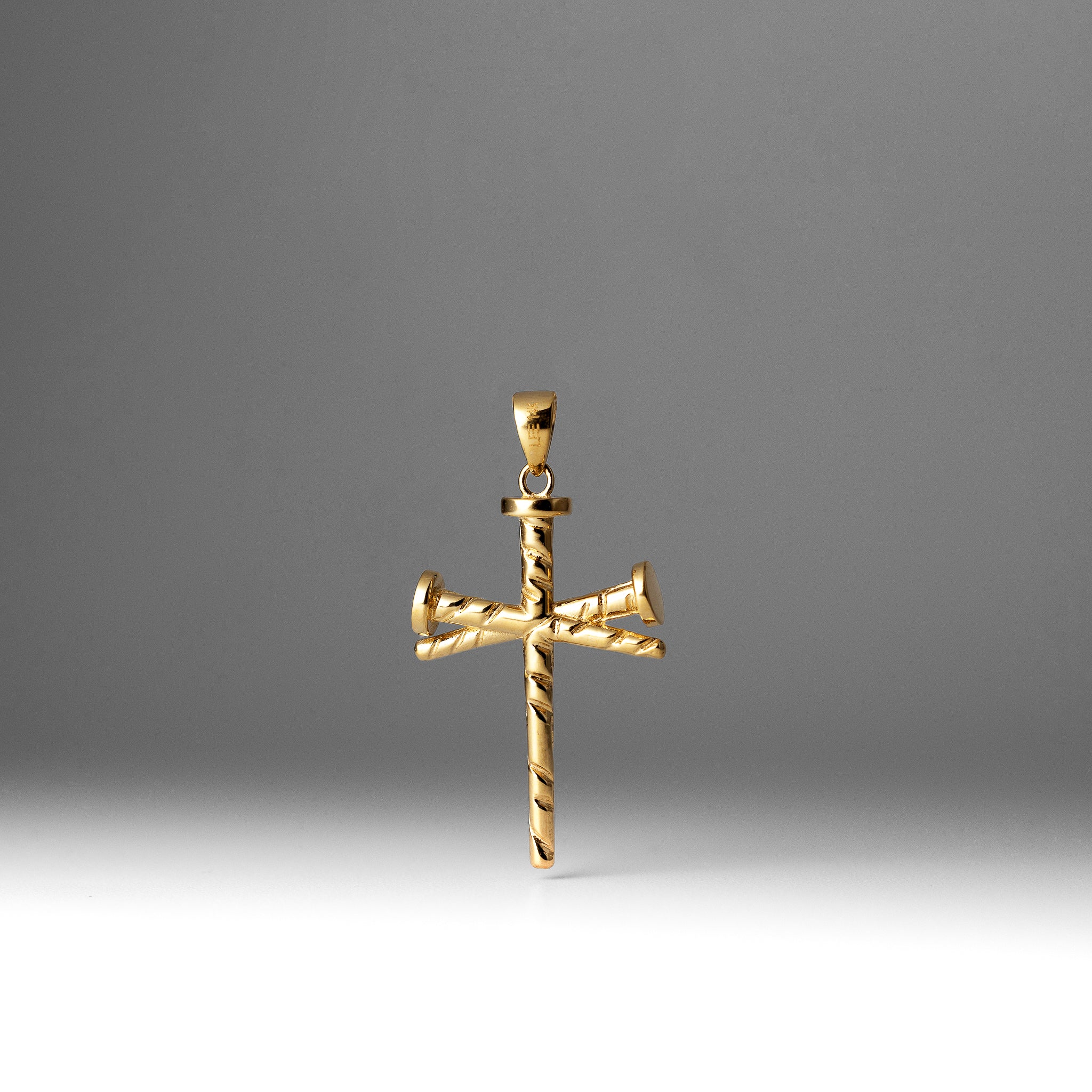 Gold Nail Cross Pendant Necklace - Model PT2960 - Charlie & Co. Jewelry