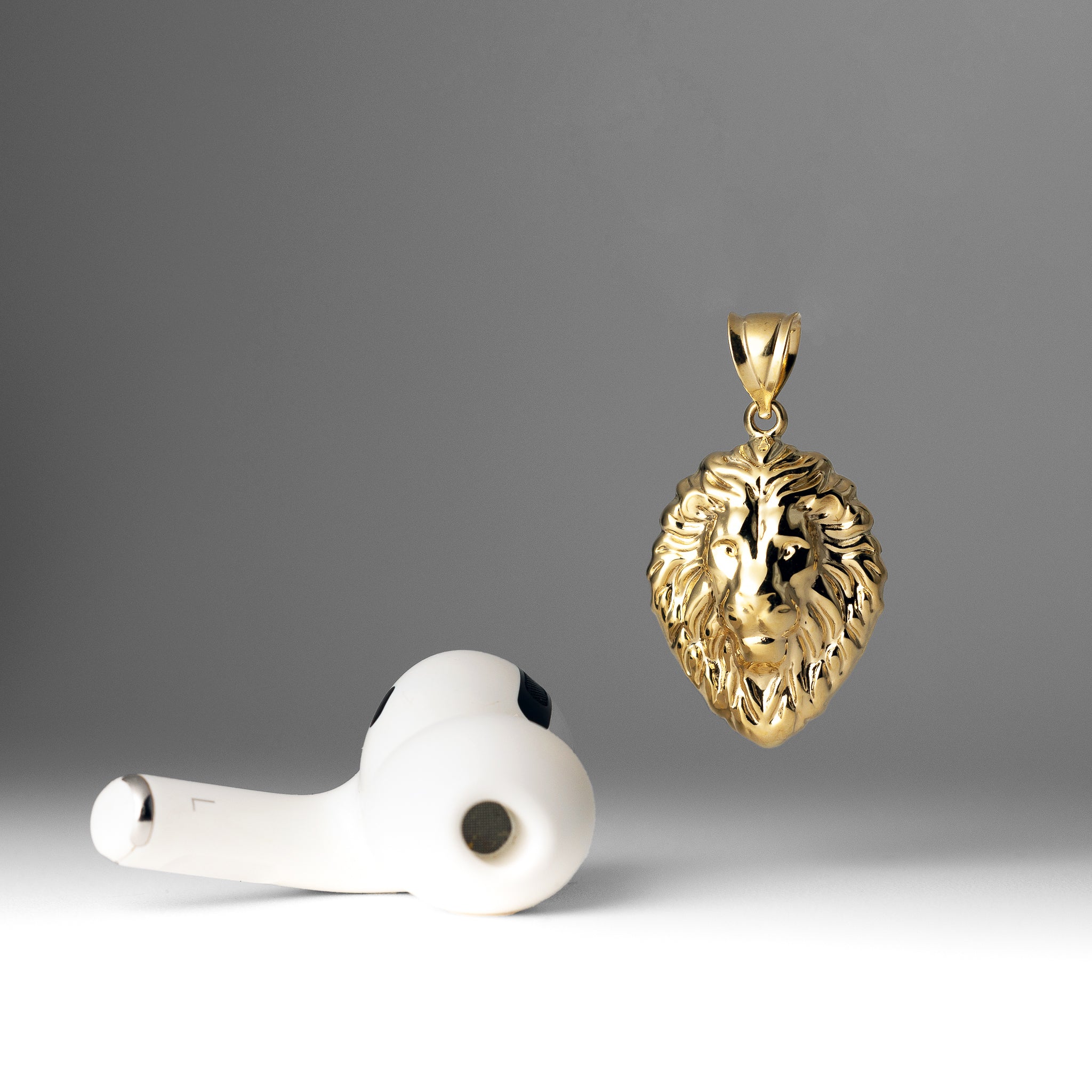Gold Majestic Roaring Lion Face Pendant Necklace – Model PT2682 - Charlie & Co. Jewelry