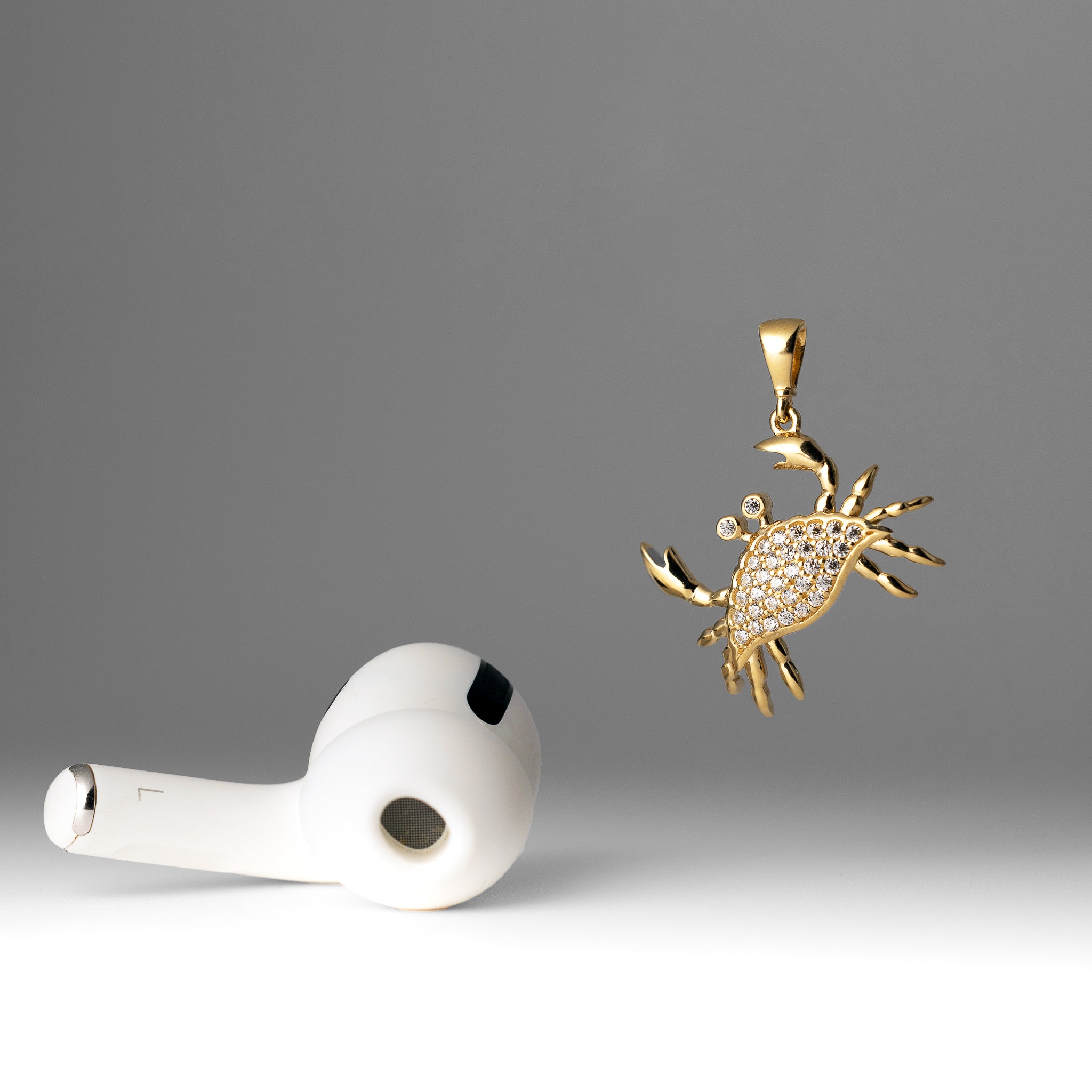 Gold CZ Encrusted Crab Pendant Necklace – Model PT3091 - Charlie & Co. Jewelry