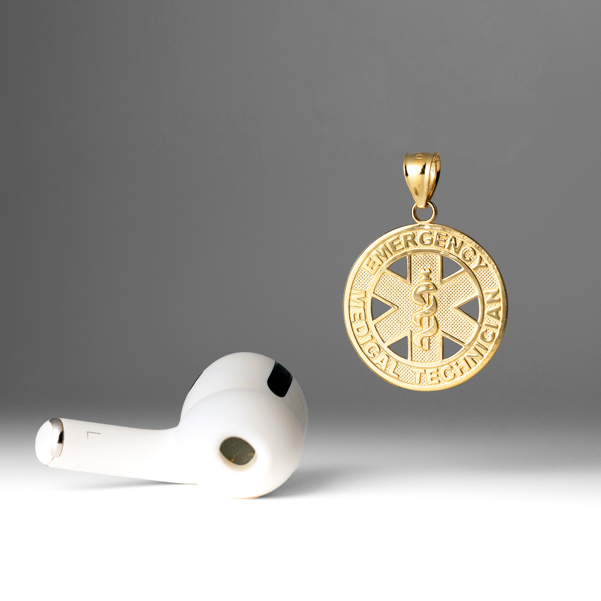 Gold Emergency Medical Technician EMT Pendant Necklace – Model PT2852 - Charlie & Co. Jewelry