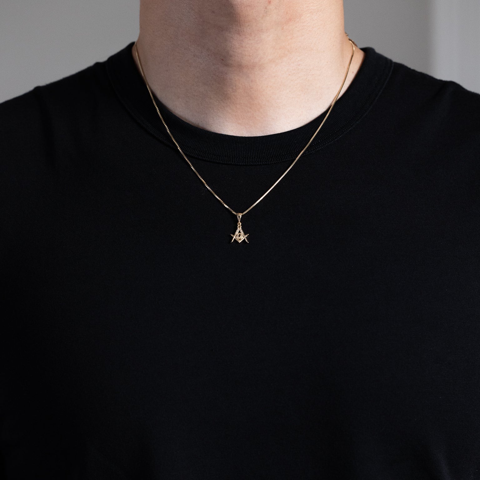 Gold Masonic Symbol Pendant Necklace – Model PT2856 - Charlie & Co. Jewelry