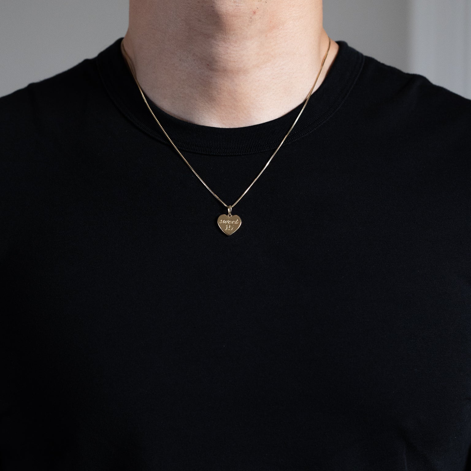 Gold Sweet 15 Heart Pendant Necklace – Model PT2972 - Charlie & Co. Jewelry