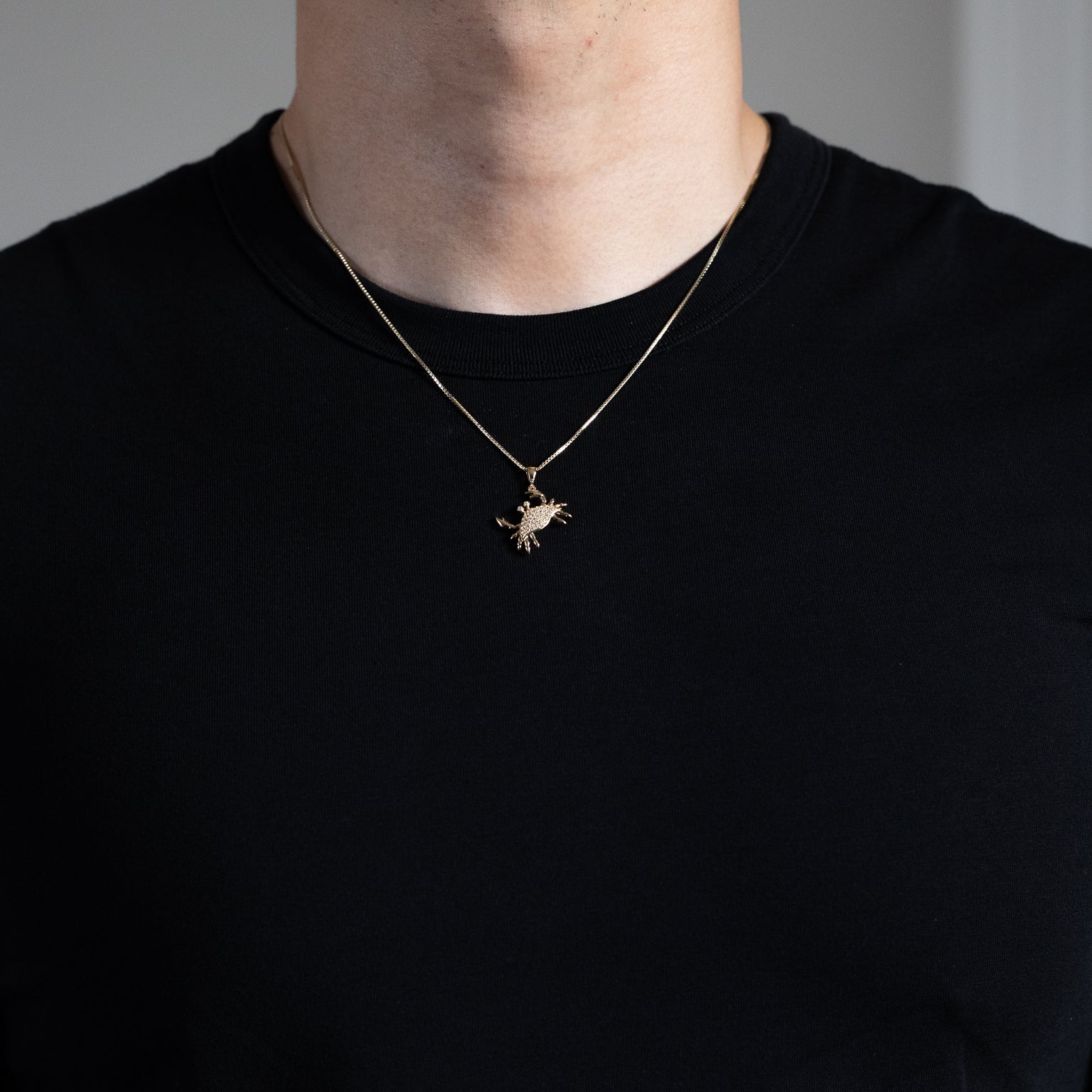 Gold CZ Encrusted Crab Pendant Necklace – Model PT3091 - Charlie & Co. Jewelry