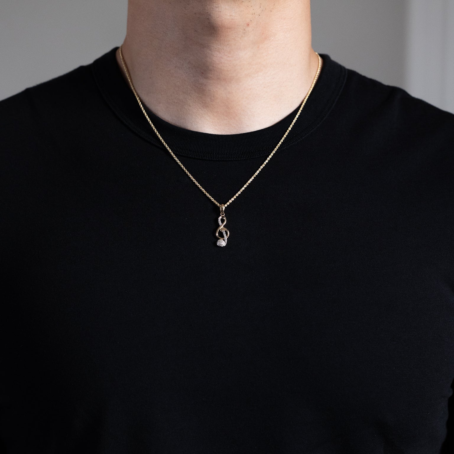 Gold Treble Clef Musical Note Pendant Necklace – Model PT1745 - Charlie & Co. Jewelry