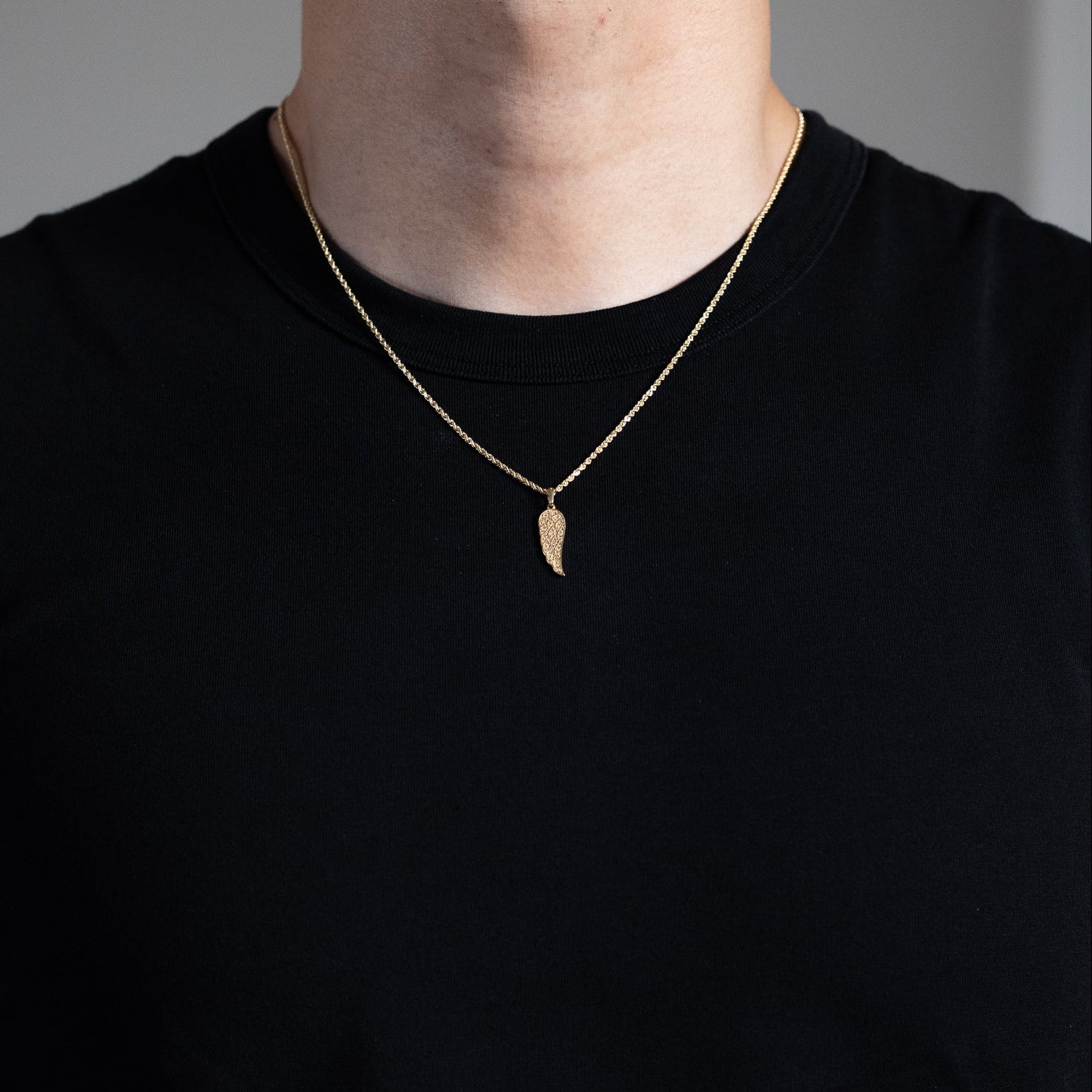 Gold CZ Encrusted Angel Wing Pendant Necklace – Model PT2671 - Charlie & Co. Jewelry