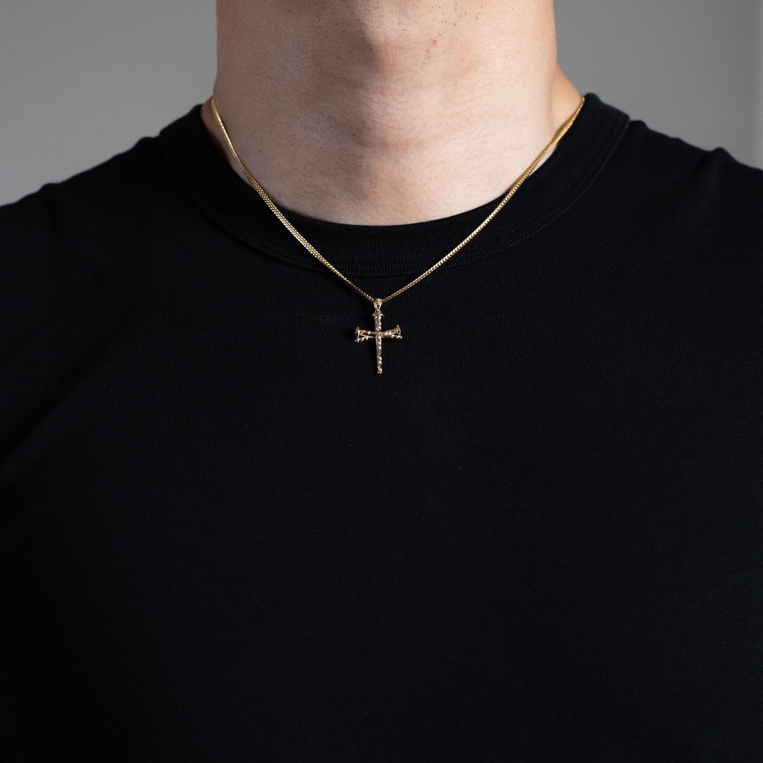 Gold Nail Cross Pendant Necklace - Model PT2960 - Charlie & Co. Jewelry