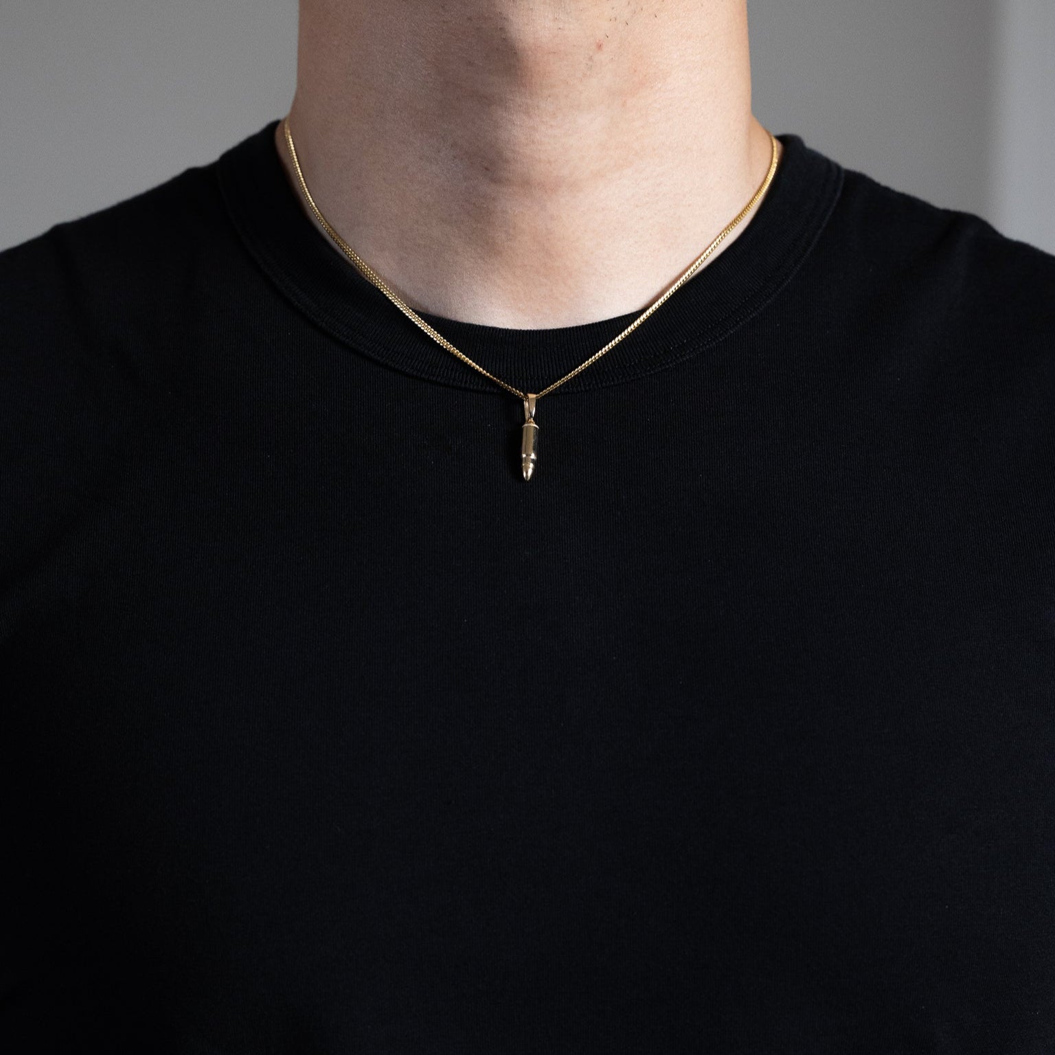 Gold Bullet Pendant Necklace – Model PT2746 - Charlie & Co. Jewelry