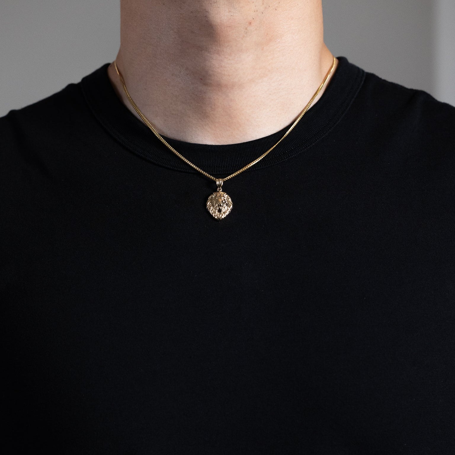 Gold Majestic Roaring Lion Face Pendant Necklace – Model PT2682 - Charlie & Co. Jewelry