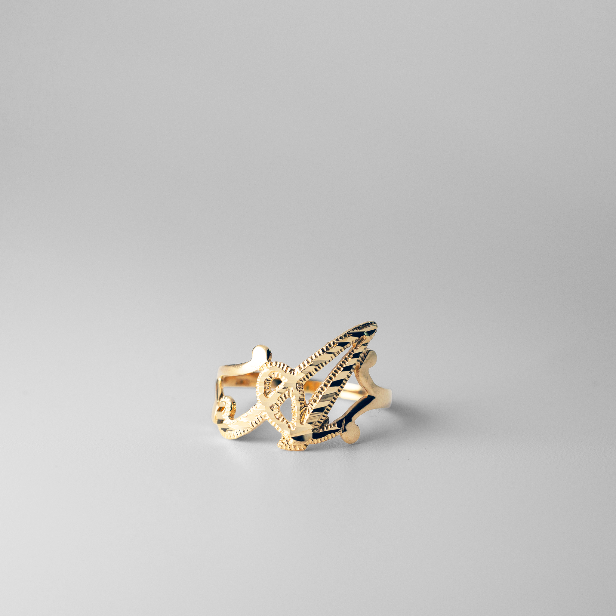 Gold Cursive Initial "A" Ring - Charlie & Co. Jewelry