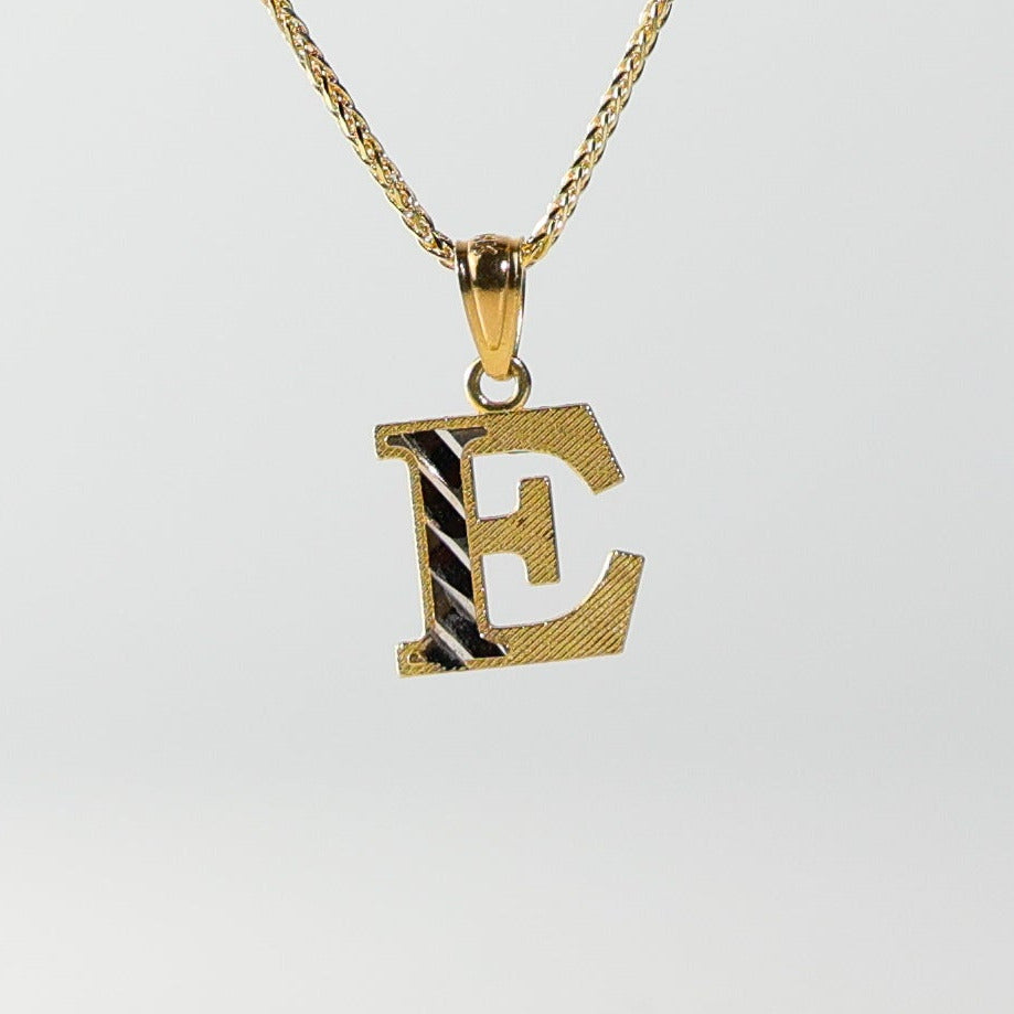 Gold Bold Letter E Pendant | A-Z Pendants - Charlie & Co. Jewelry