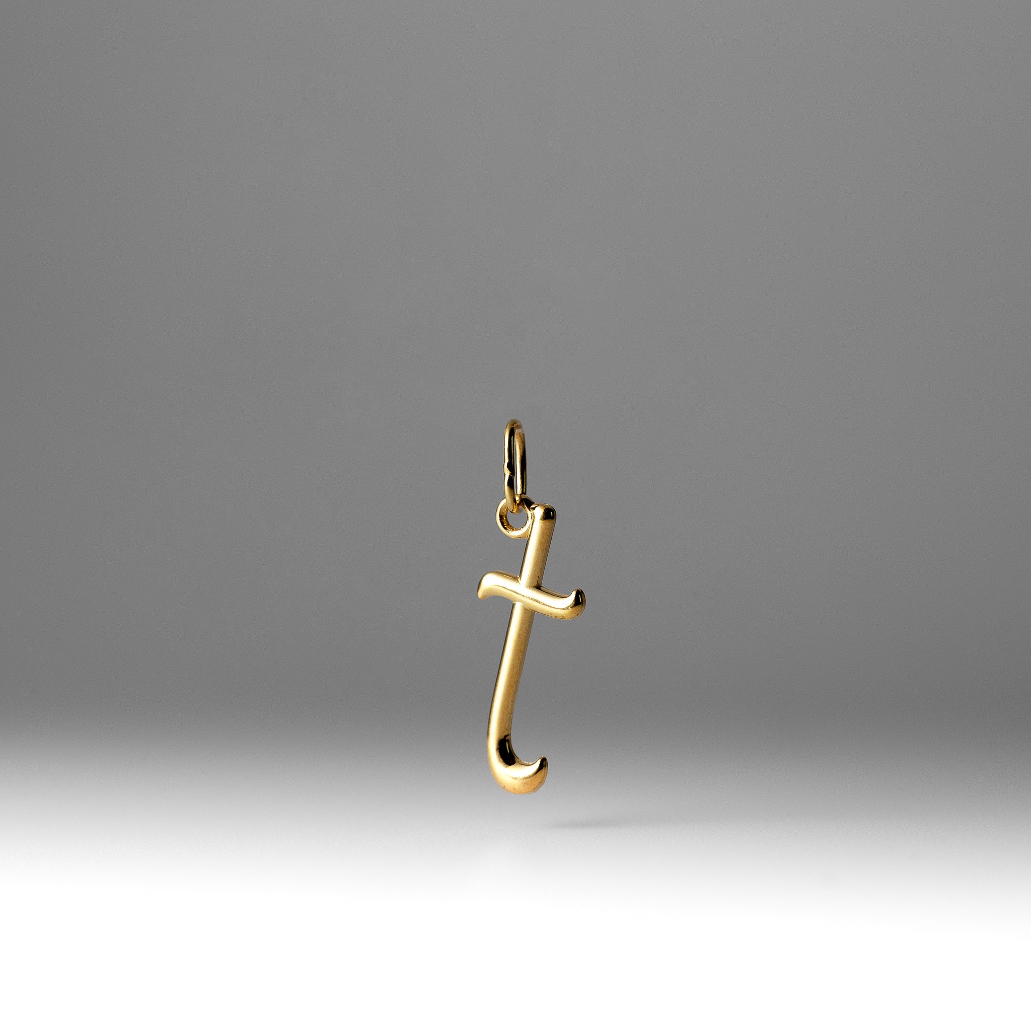 Gold Lowercase Initial "t" Pendant Model-YC1060 - Charlie & Co. Jewelry