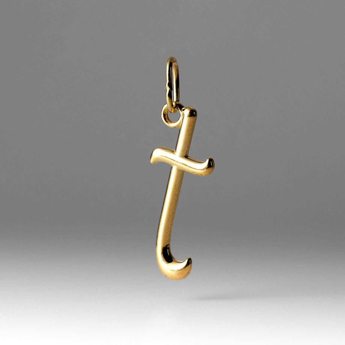 Gold Lowercase Initial "t" Pendant Model-YC1060 - Charlie & Co. Jewelry