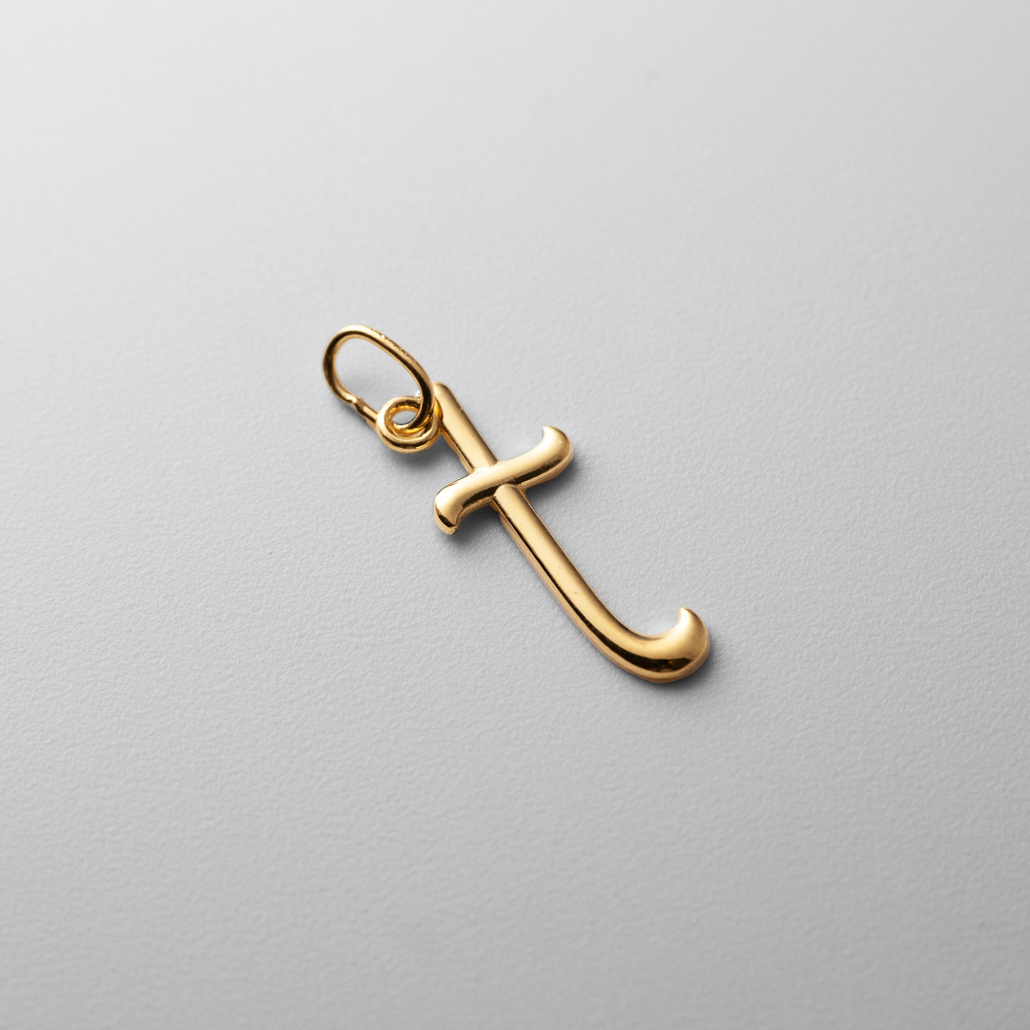 Gold Lowercase Initial "t" Pendant Model-YC1060 - Charlie & Co. Jewelry