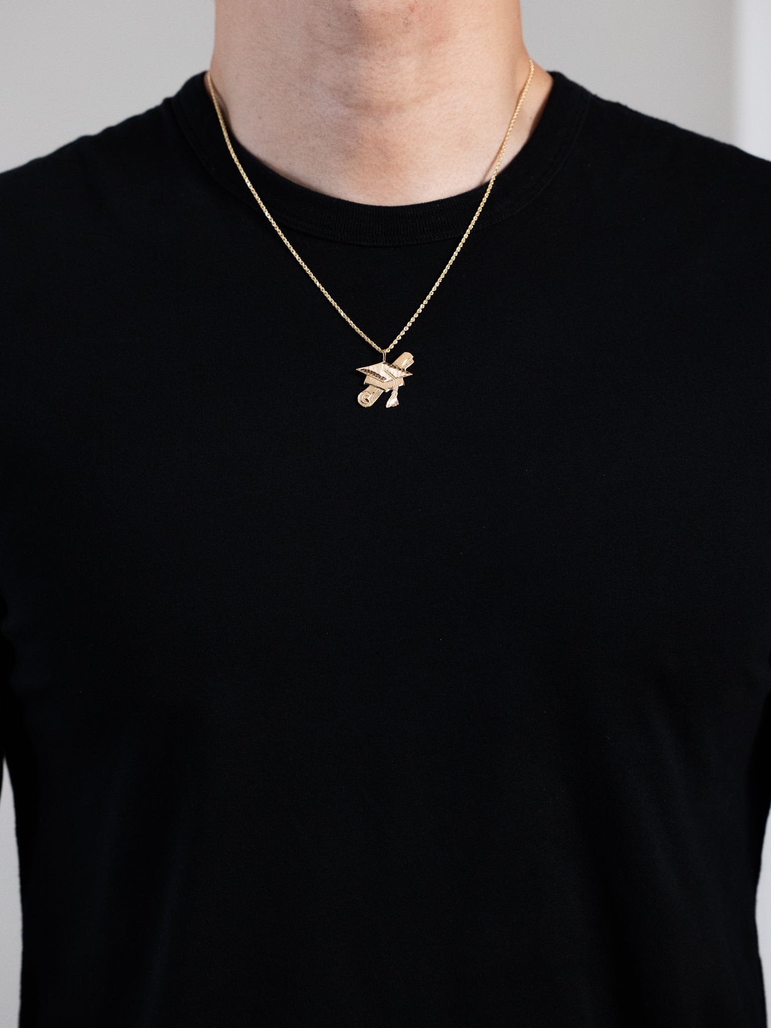 Gold Graduation Hat Pendant Model-2408 - Charlie & Co. Jewelry