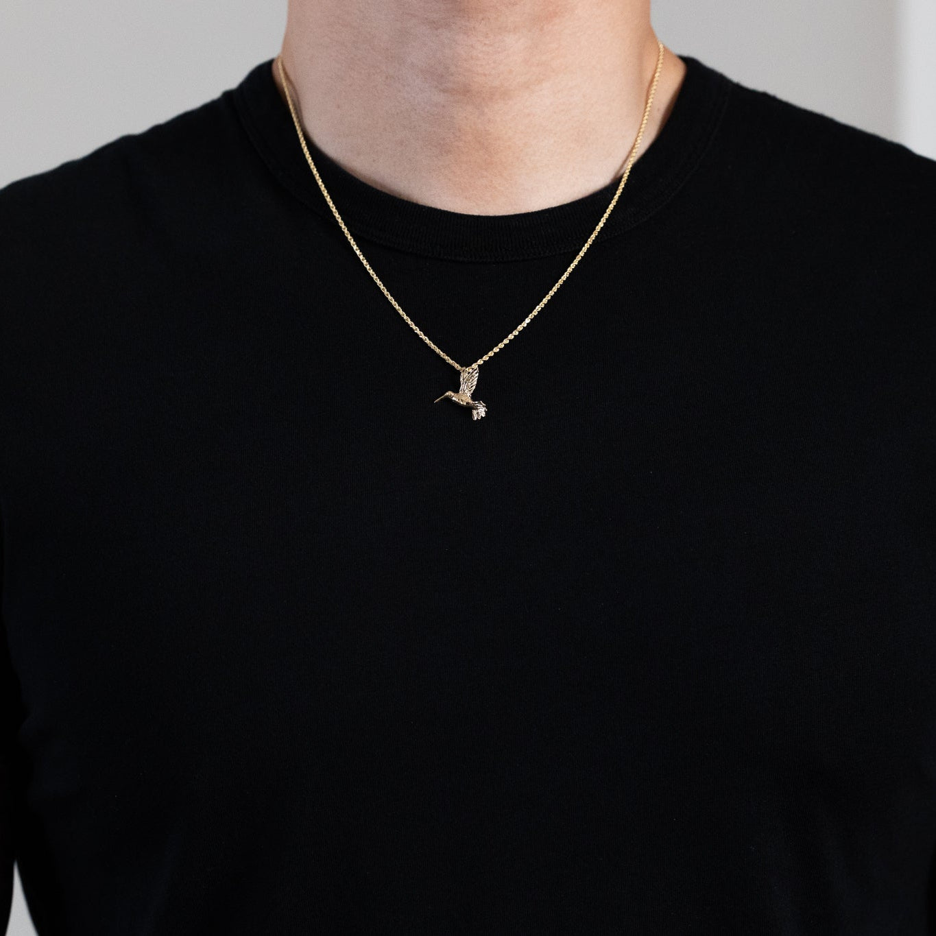 Gold Hummingbird Pendant Model-1696 - Charlie & Co. Jewelry