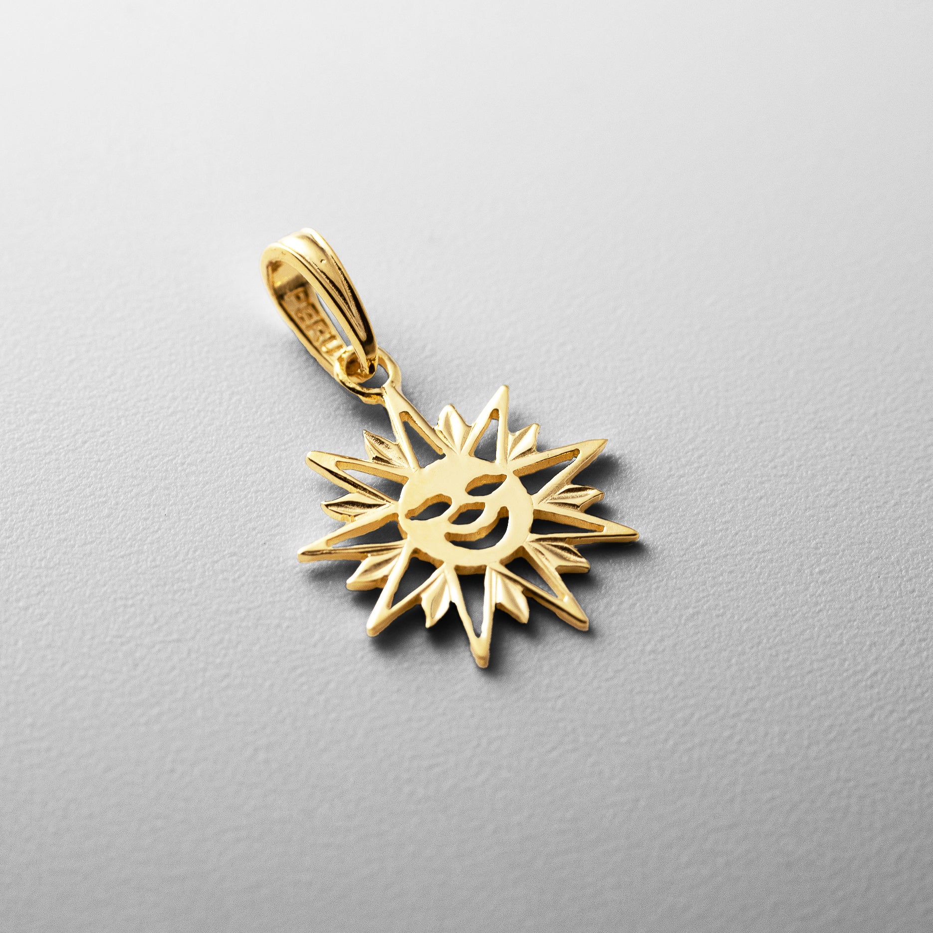 Gold Smiling Sun Charm - Model K7156 - Charlie & Co. Jewelry