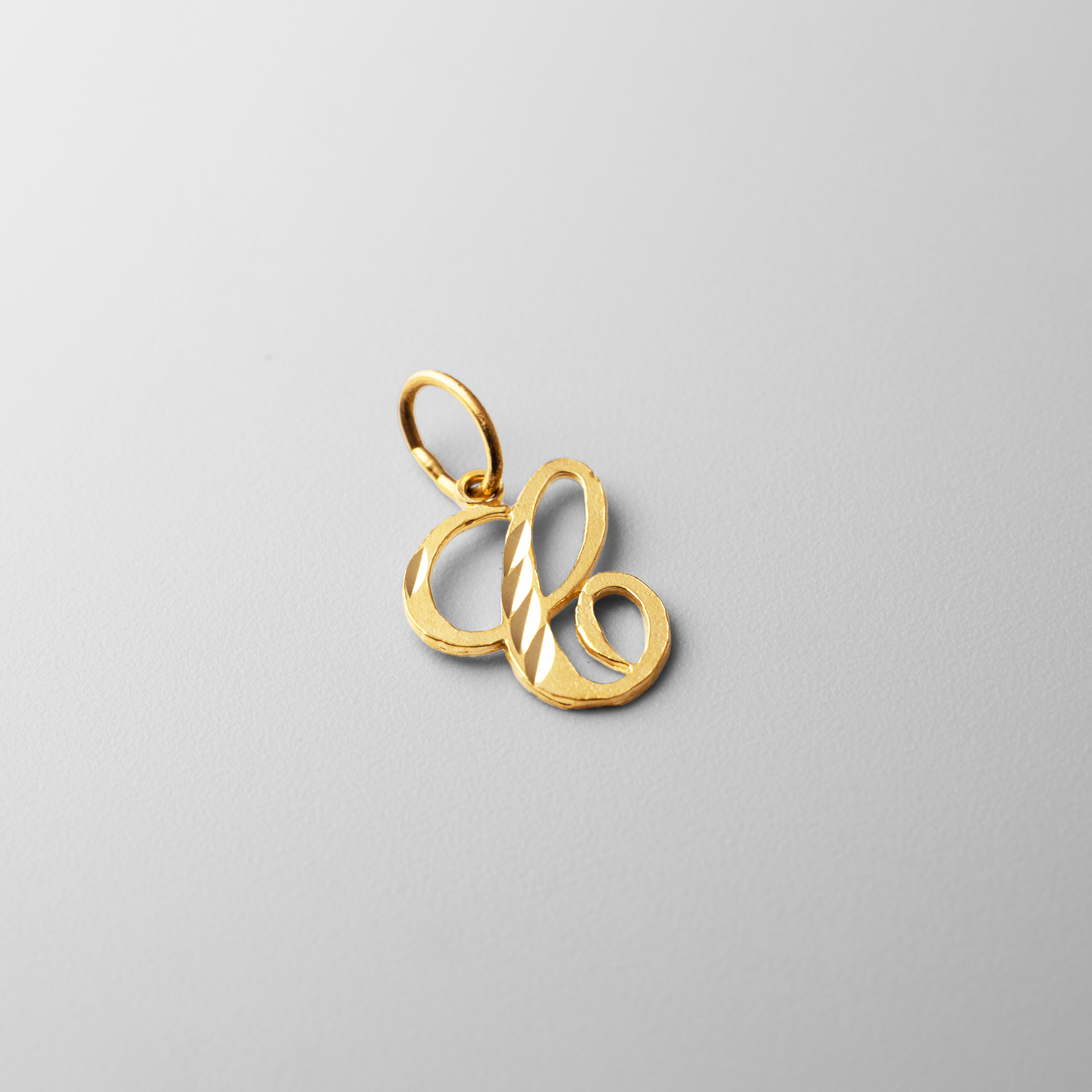 Gold Calligraphy Letter C Pendant | A-Z Pendants - Charlie & Co. Jewelry