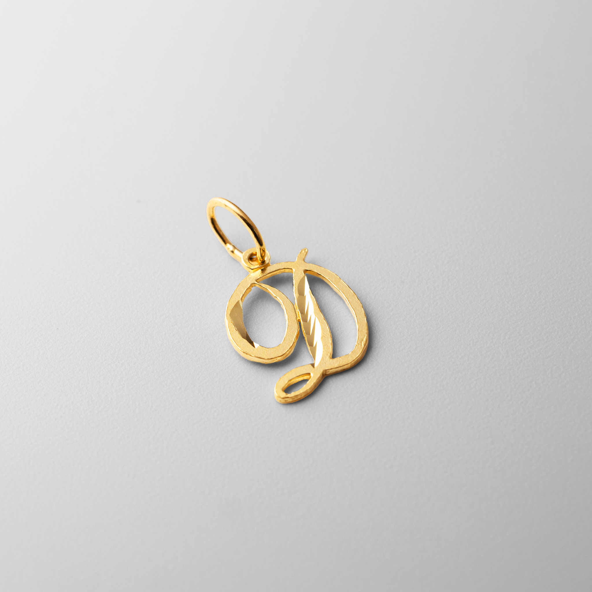 Gold Calligraphy Letter D Pendant | A-Z Pendants - Charlie & Co. Jewelry