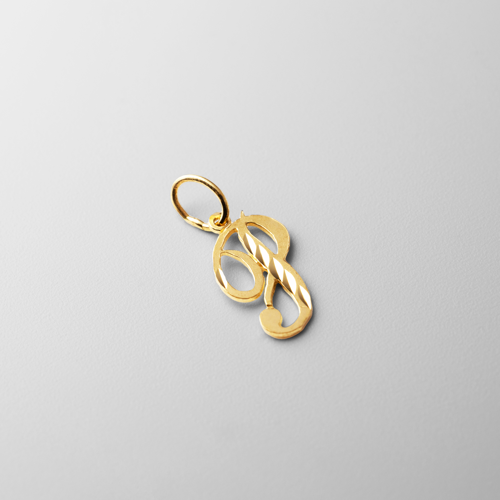 Gold Calligraphy Letter P Pendant | A-Z Pendants - Charlie & Co. Jewelry