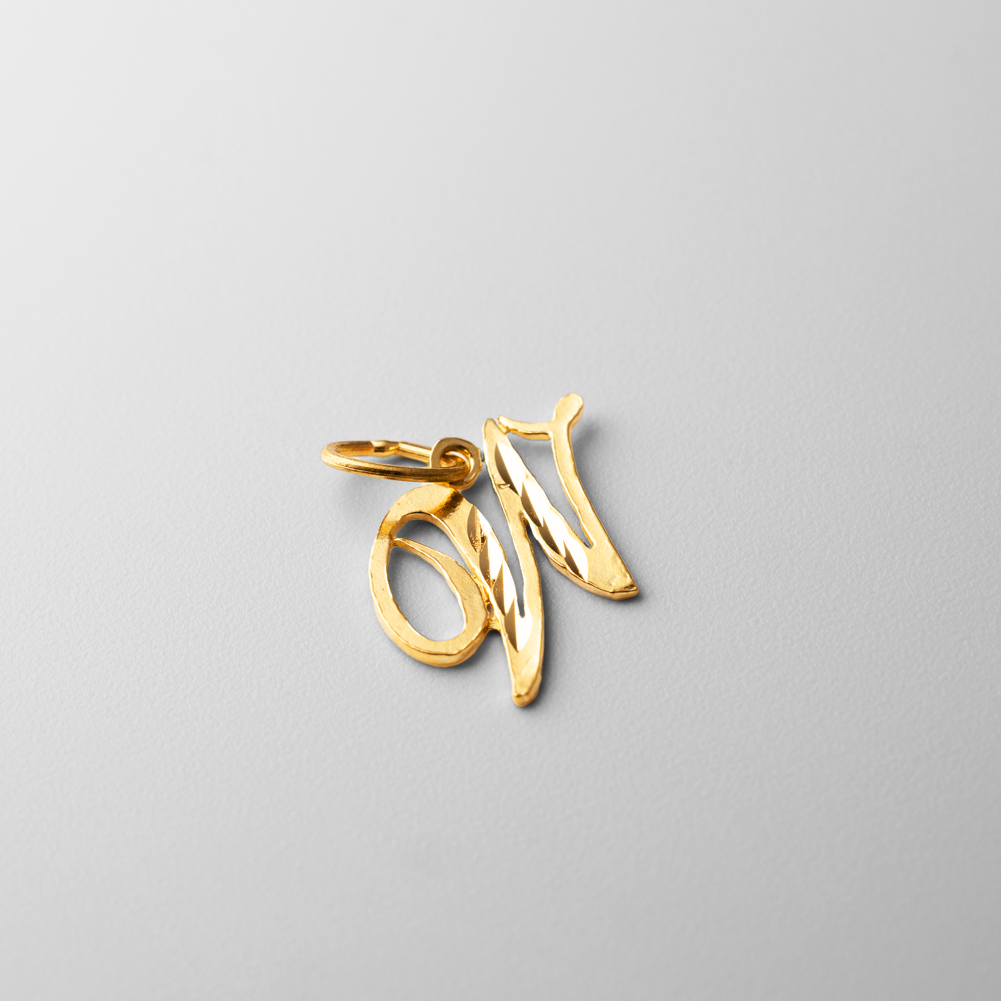 Gold Calligraphy Letter W Pendant | A-Z Pendants - Charlie & Co. Jewelry