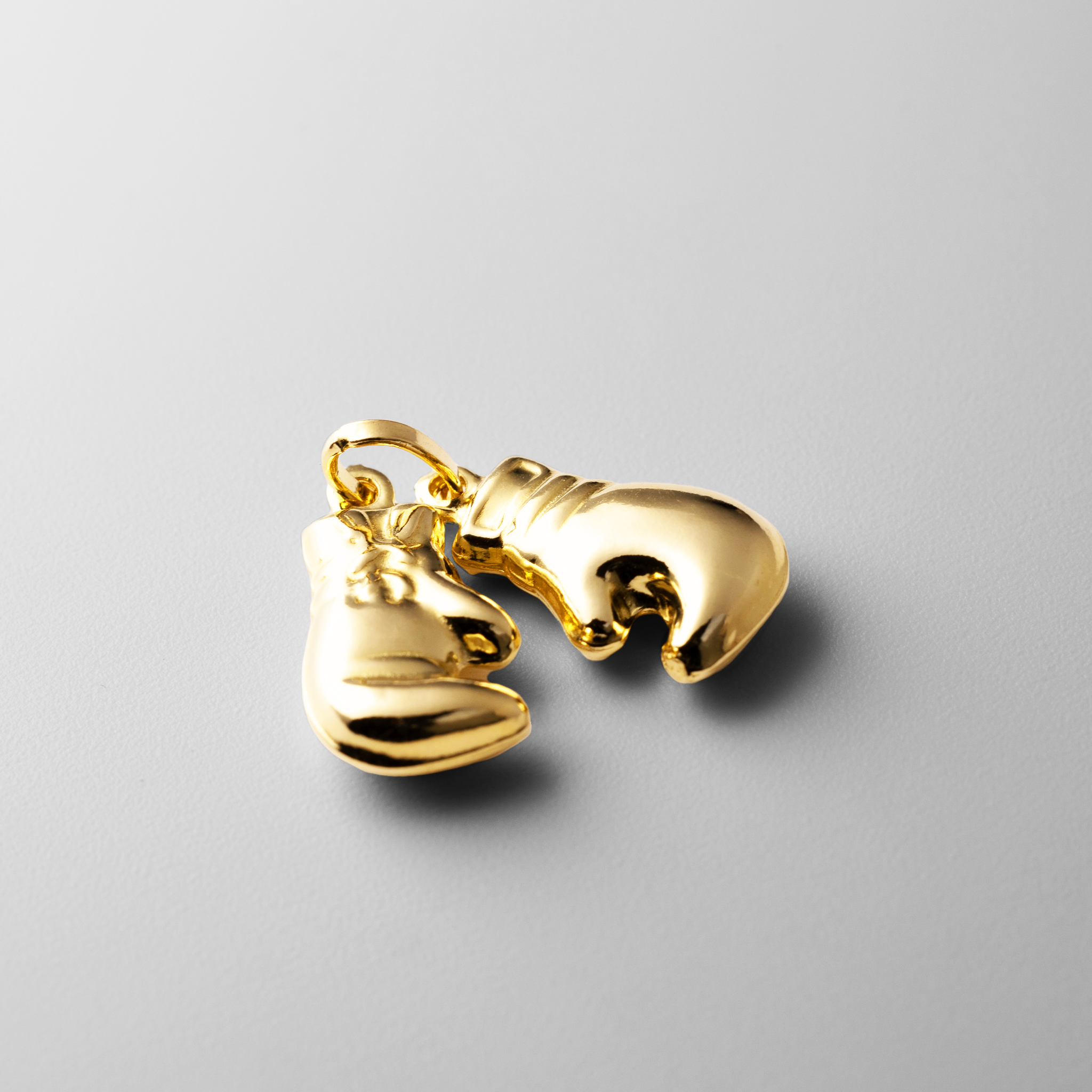 Gold Boxing Glove Pendant Double Model-479 - Charlie & Co. Jewelry