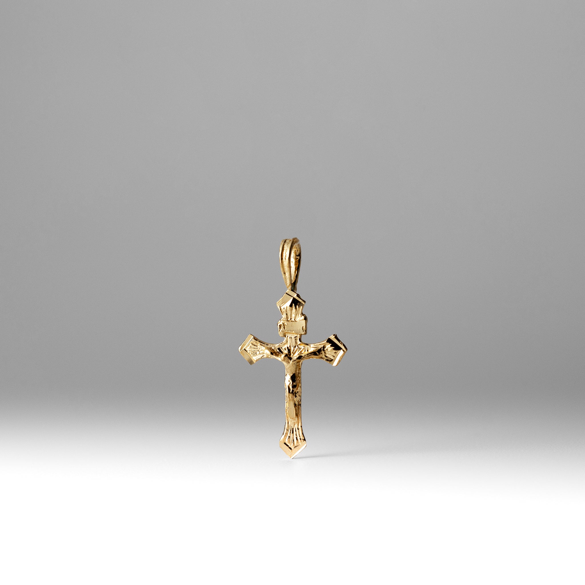 Gold Crucifix Cross Religious Pendant - Model 1008 - Charlie & Co. Jewelry