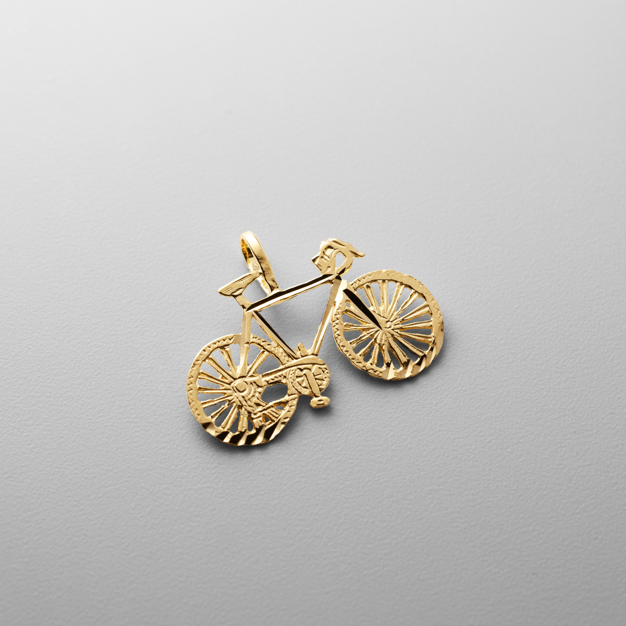 Gold Bicycle Pendant Model-2329 - Charlie & Co. Jewelry