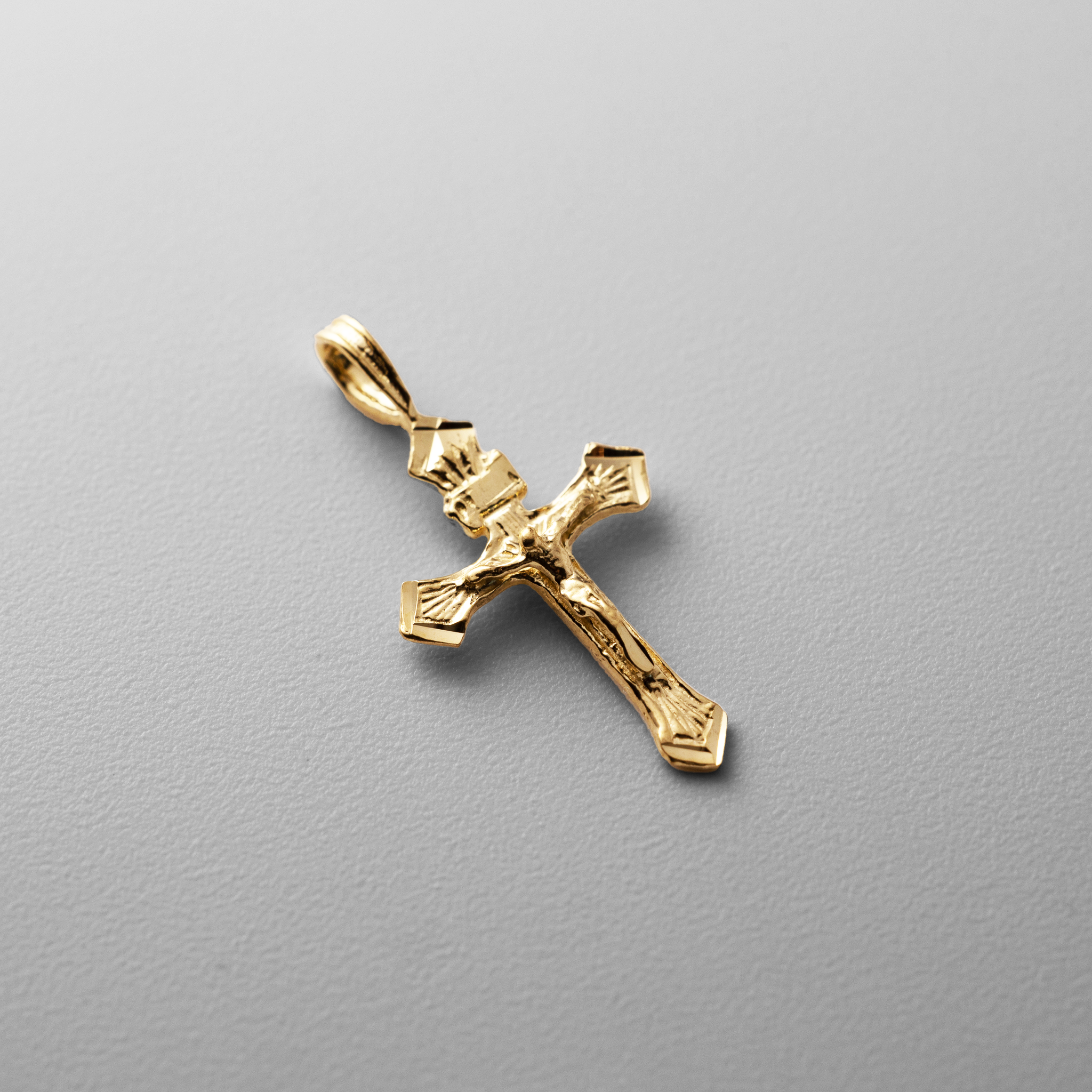 Gold Crucifix Cross Religious Pendant - Model 1008 - Charlie & Co. Jewelry