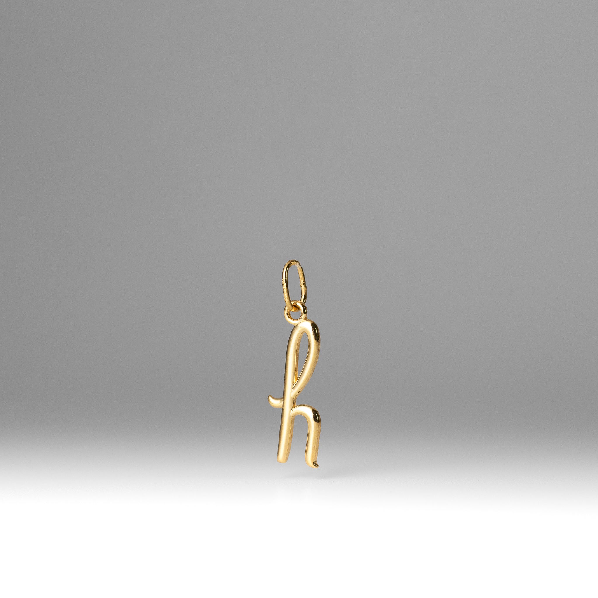 Gold Lowercase Initial "h" Pendant Model-YC1060 - Charlie & Co. Jewelry