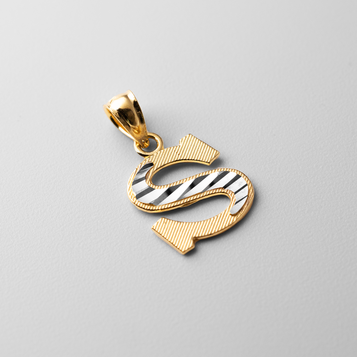 Gold Bold Letter S Pendant | A-Z Pendants - Charlie & Co. Jewelry