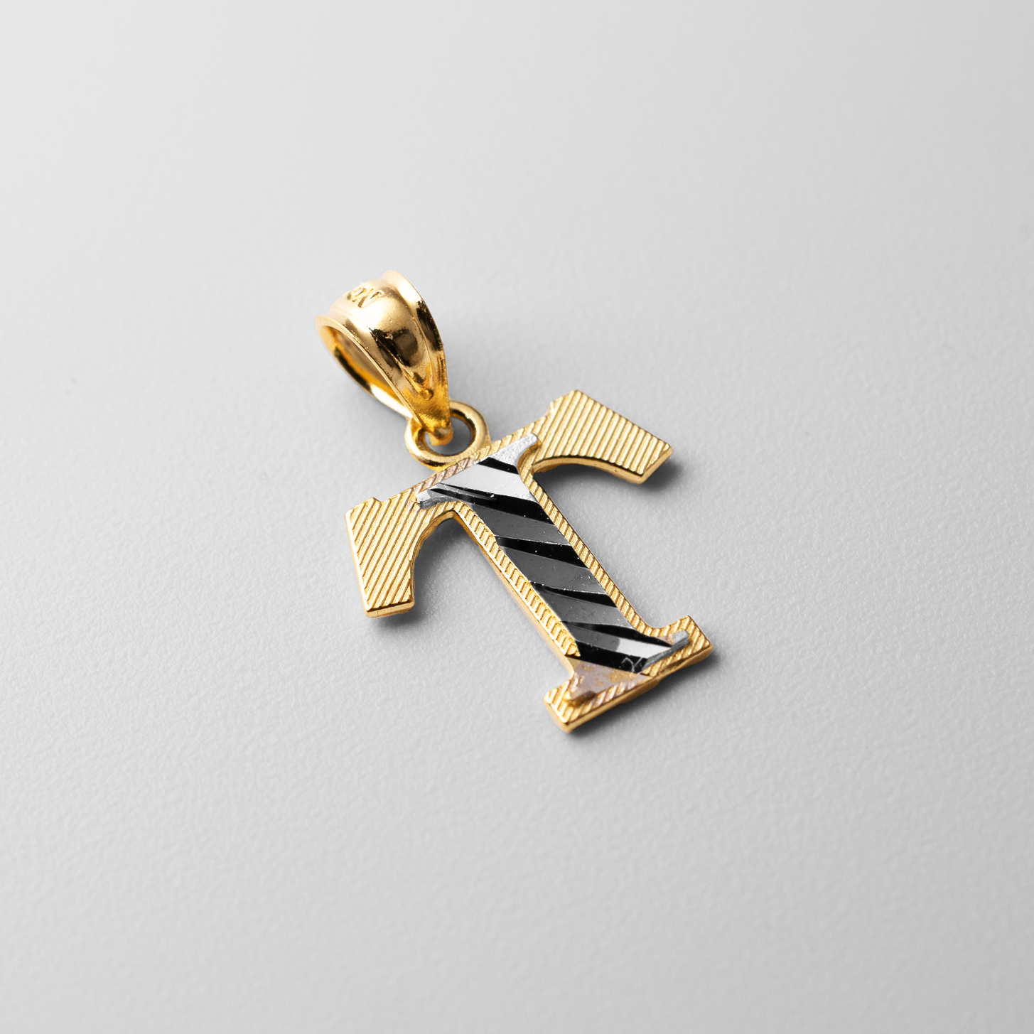 Gold Bold Letter T Pendant | A-Z Pendants - Charlie & Co. Jewelry