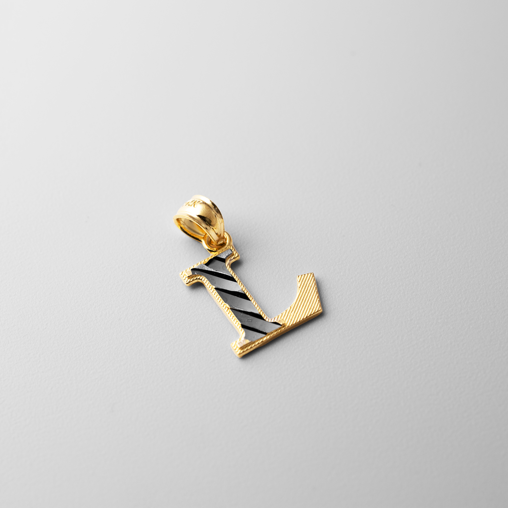 Gold Bold Letter L Pendant | A-Z Pendants - Charlie & Co. Jewelry