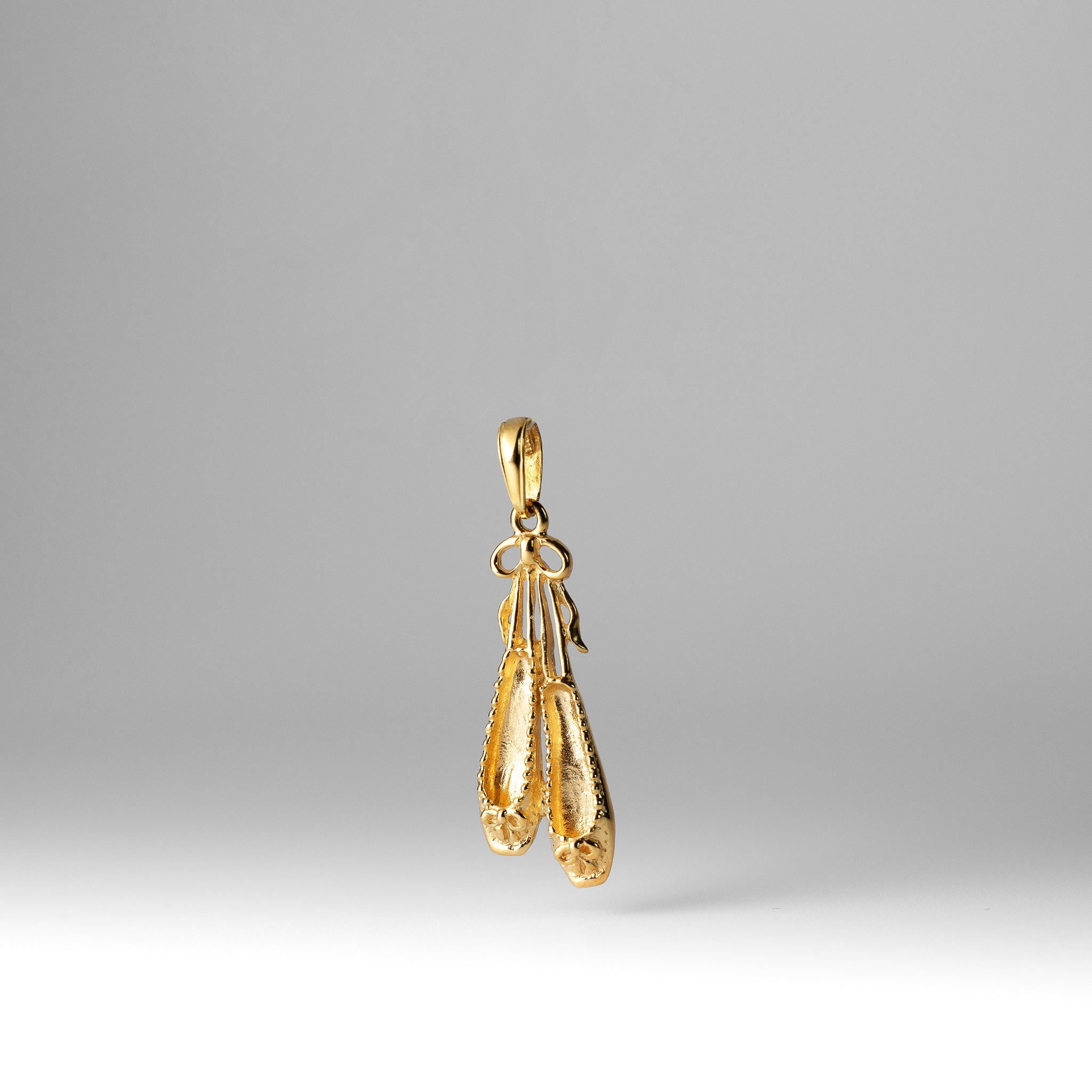 Gold Ballet Slippers Necklace Pendant - Charlie & Co. Jewelry