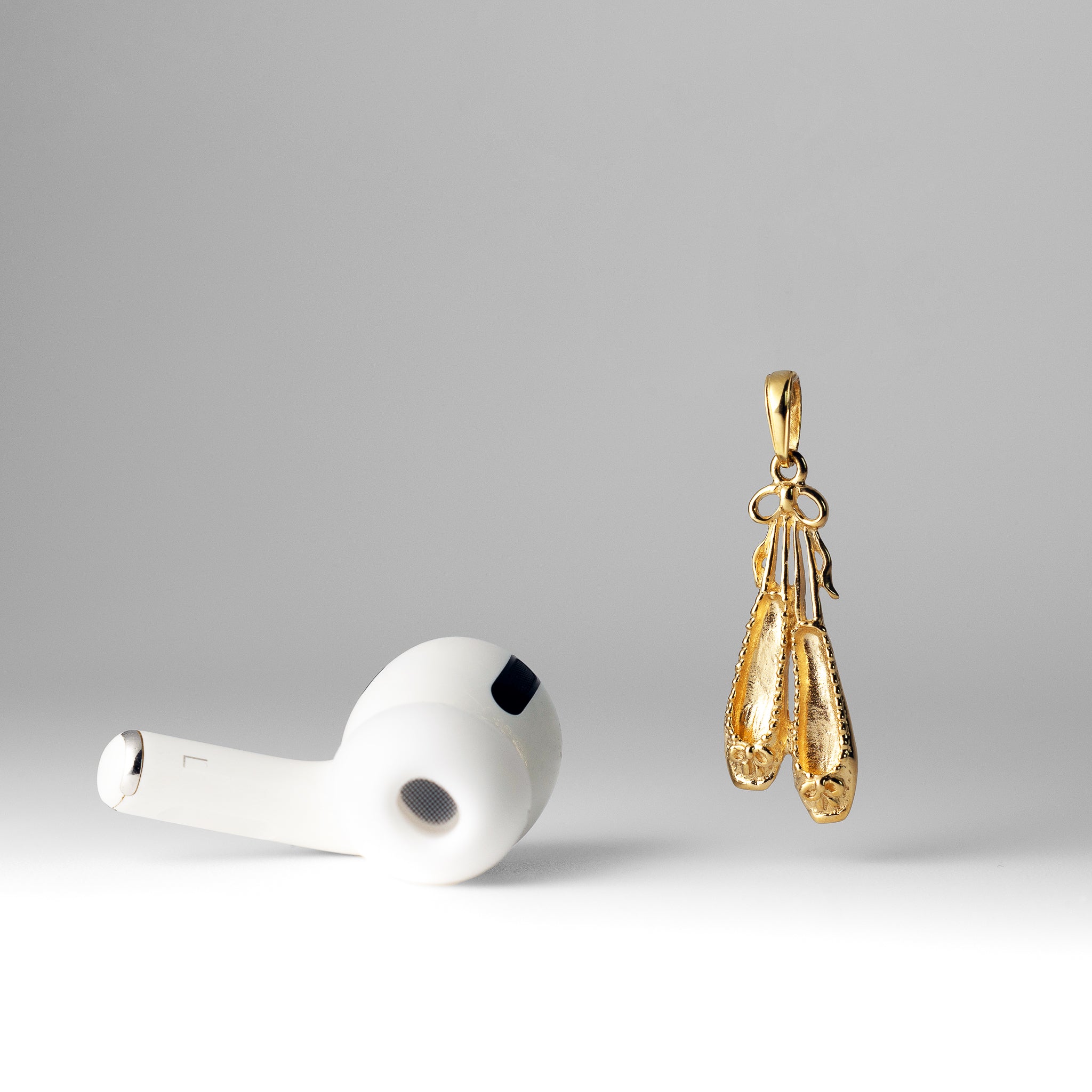 Gold Ballet Slippers Necklace Pendant - Charlie & Co. Jewelry