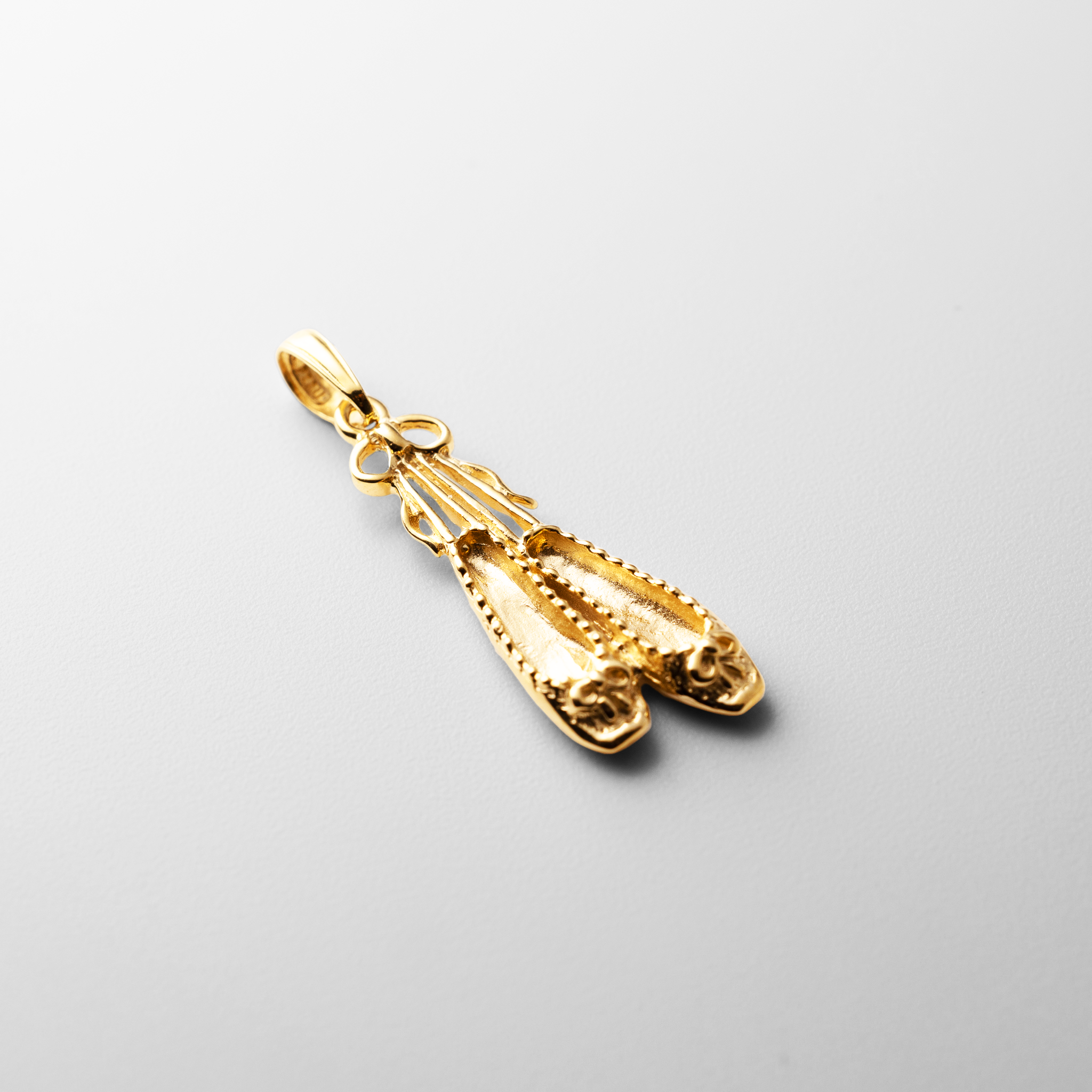 Gold Ballet Slippers Necklace Pendant - Charlie & Co. Jewelry