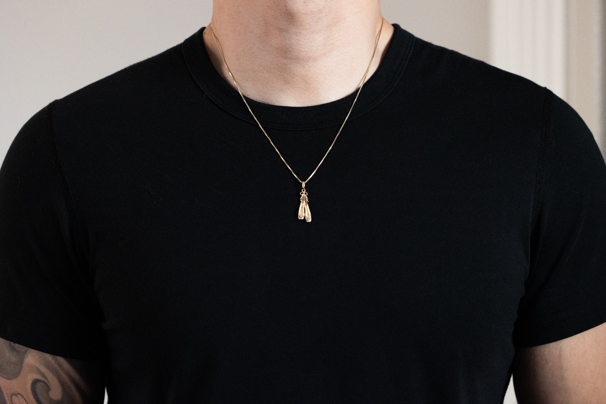 Gold Ballet Slippers Necklace Pendant - Charlie & Co. Jewelry