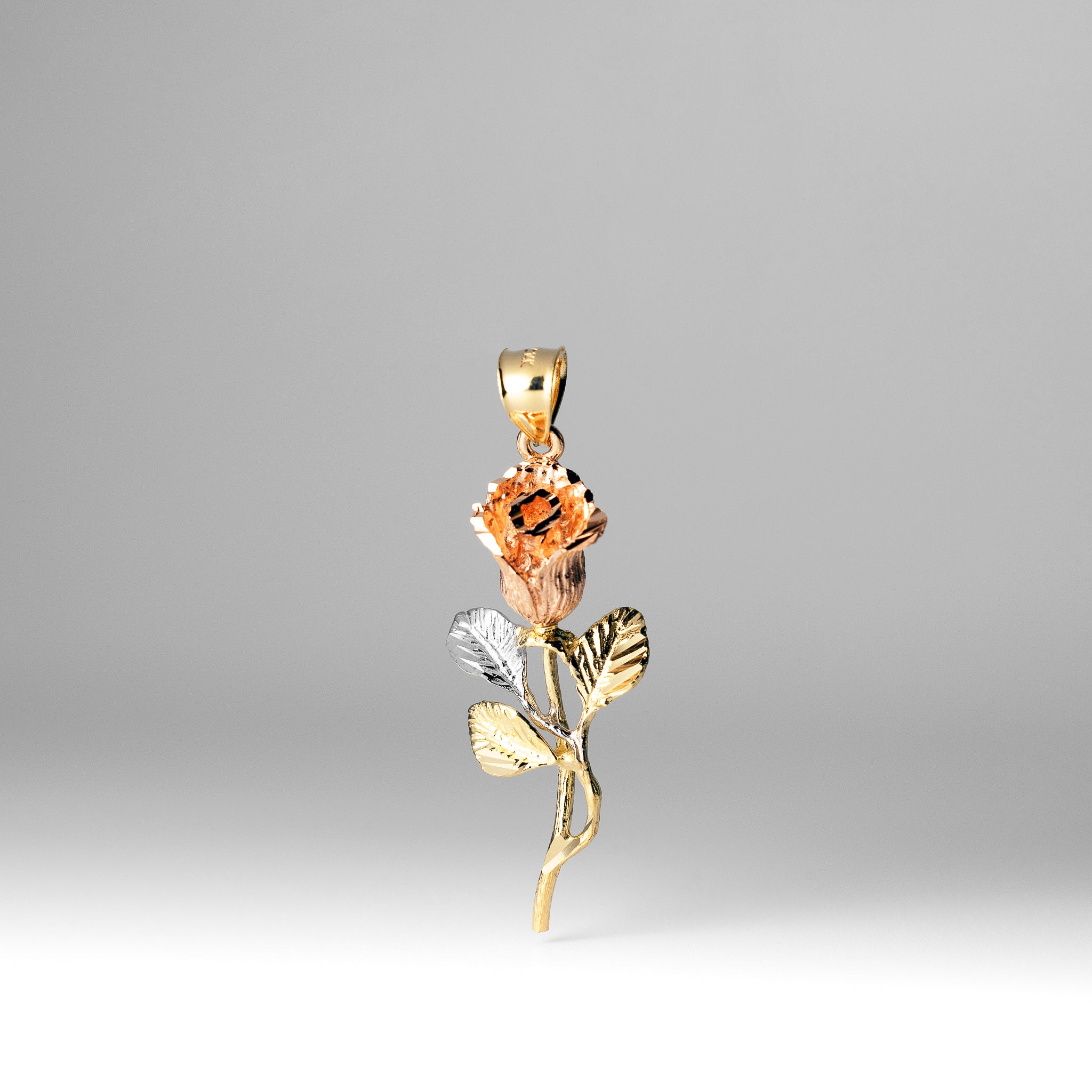 Gold Rose Flower Pendant Model-1959 - Charlie & Co. Jewelry