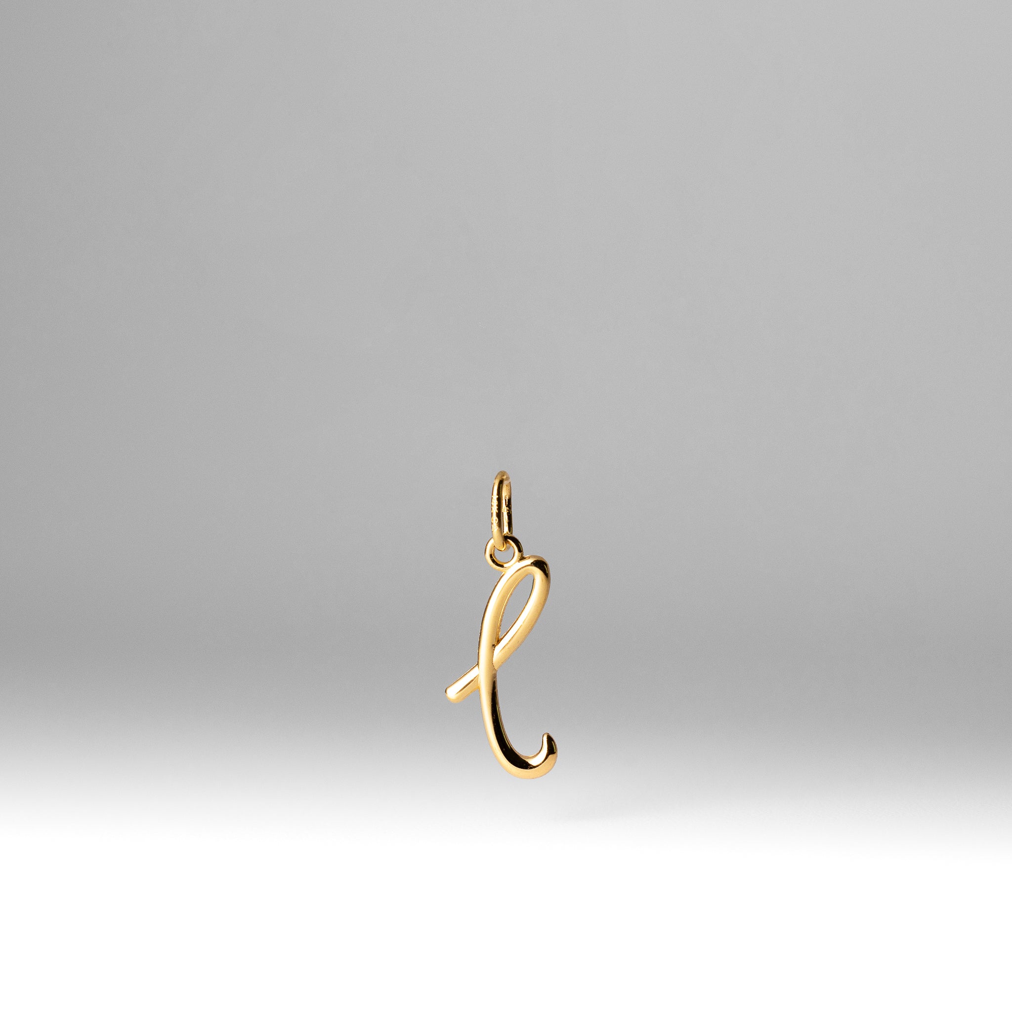 Gold Lowercase Initial "L" Pendant Model-YC1060 - Charlie & Co. Jewelry