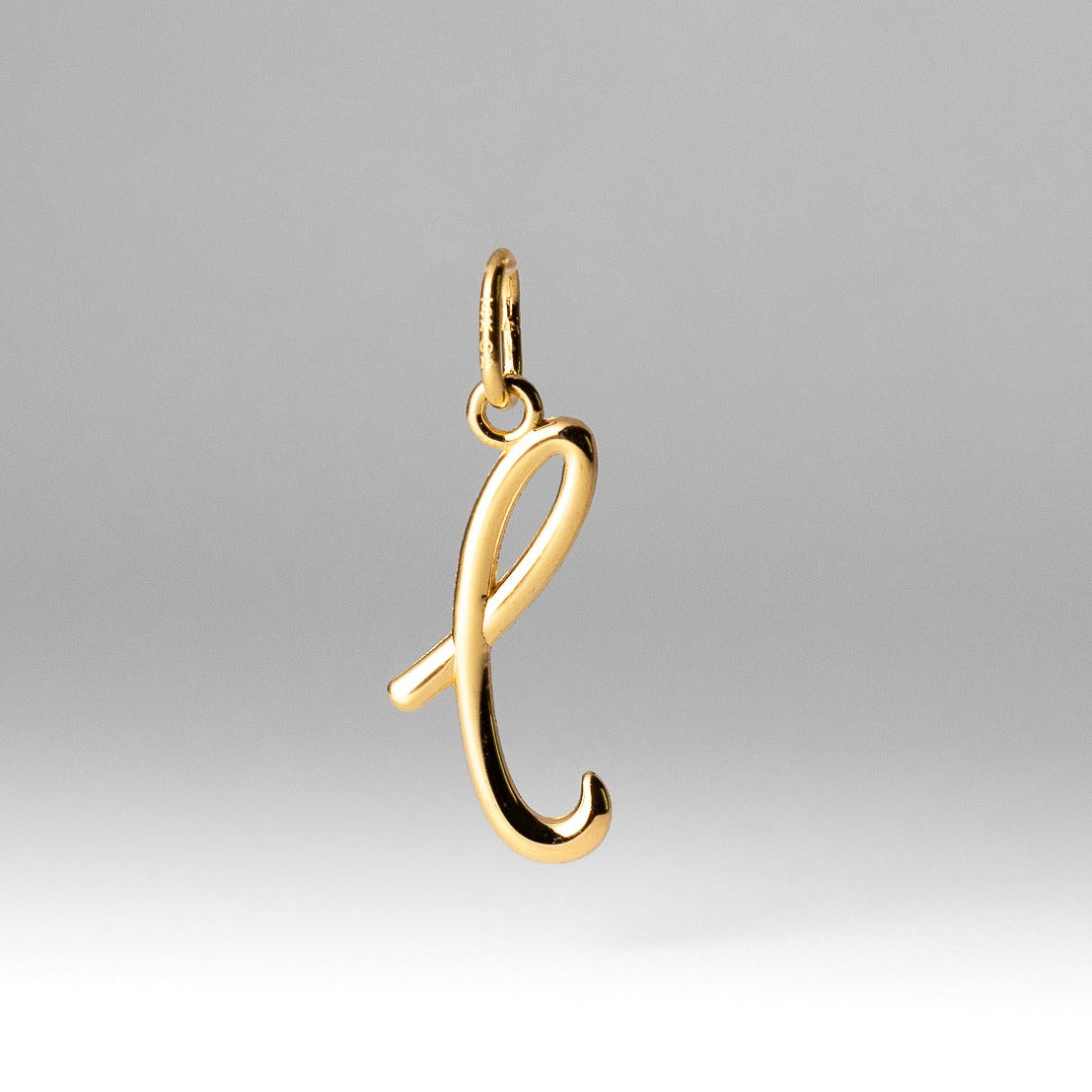 Gold Lowercase Initial "L" Pendant Model-YC1060 - Charlie & Co. Jewelry