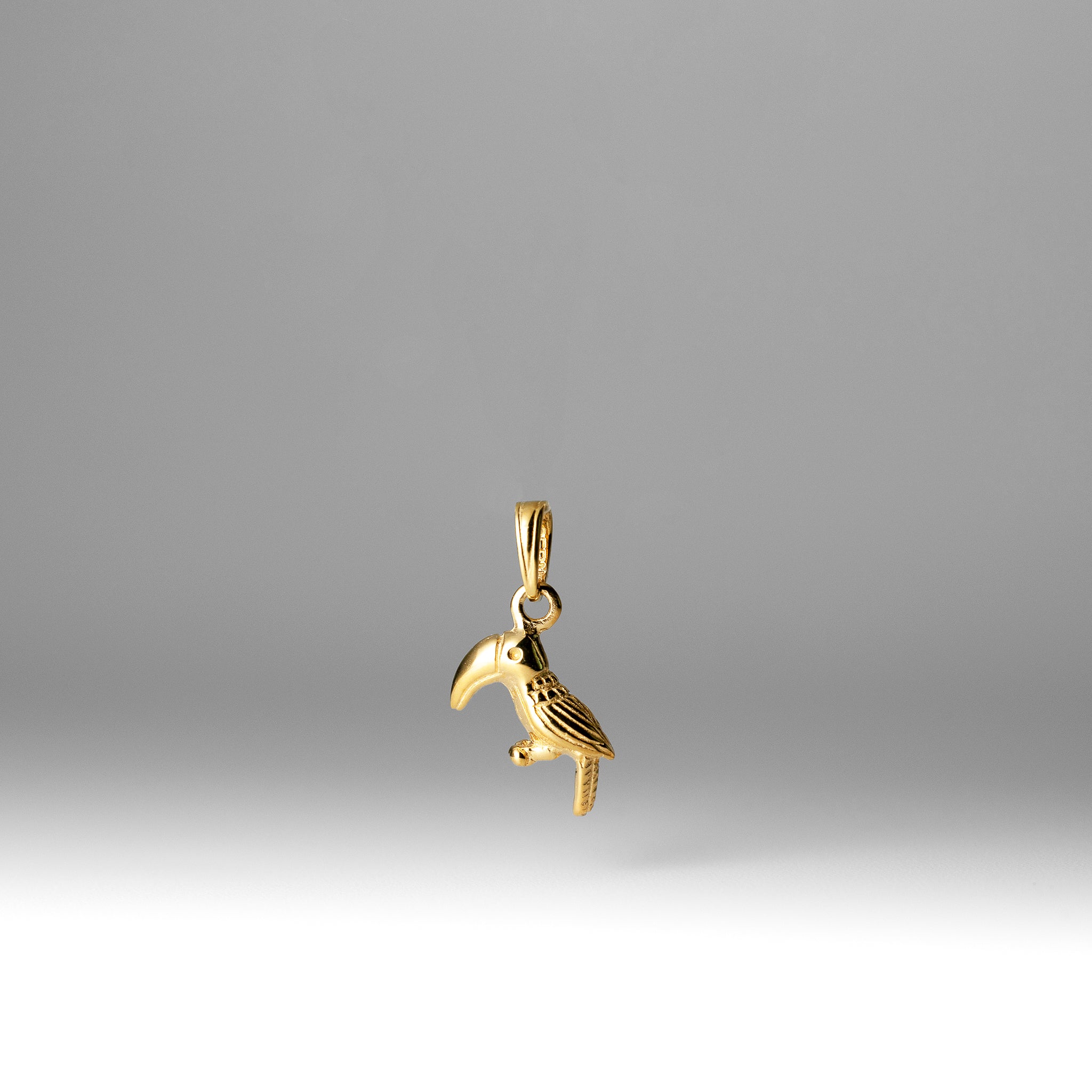 Gold 3D Textured/Polished Toucan Bird Pendant - Charlie & Co. Jewelry
