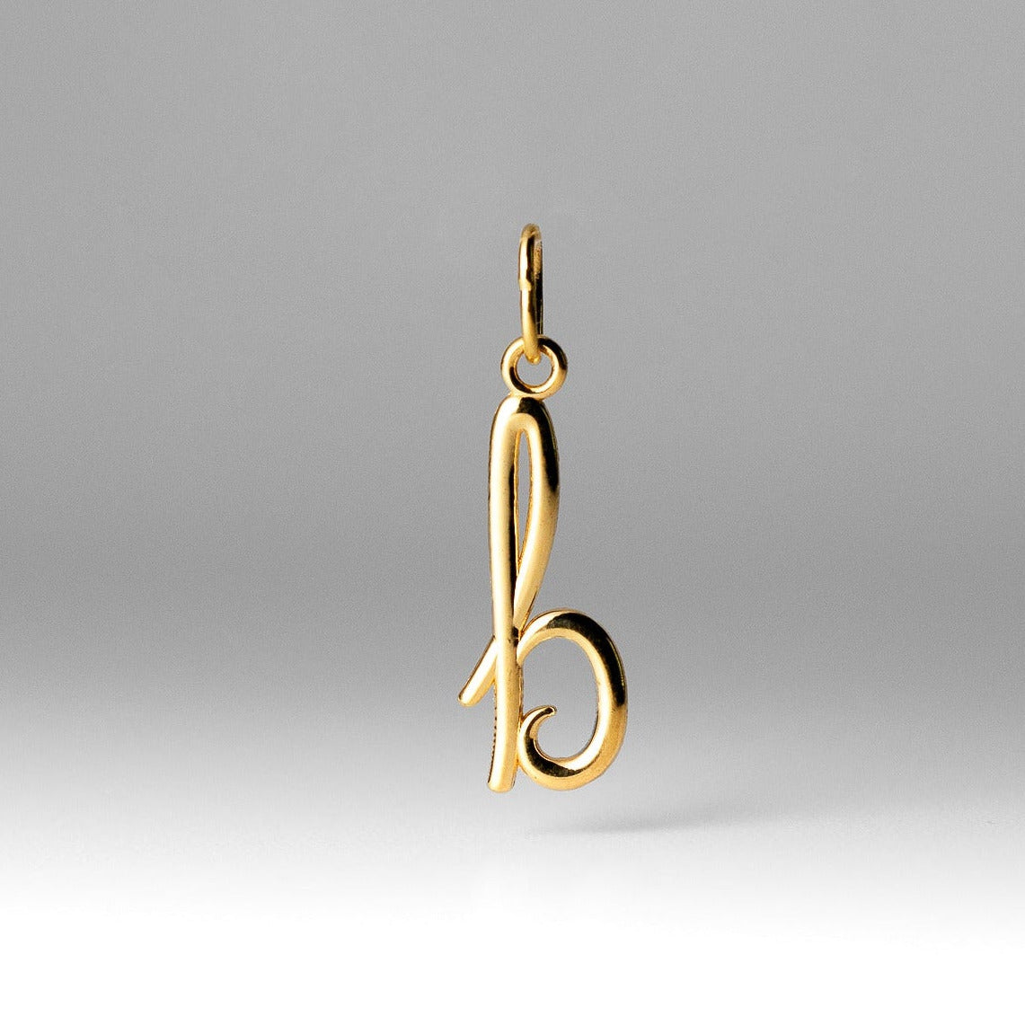 Gold Lowercase Initial "b" Pendant Model-YC1060 - Charlie & Co. Jewelry