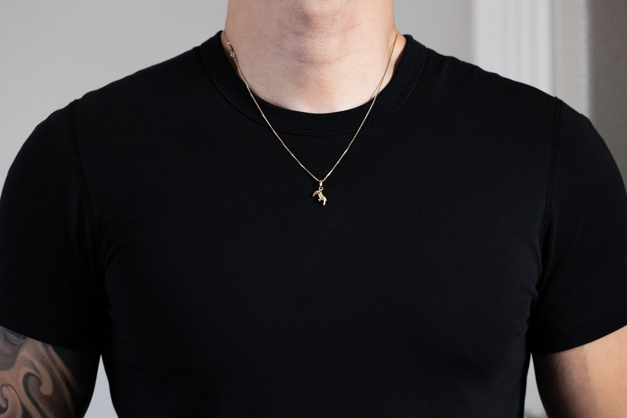 Gold 3D Textured/Polished Toucan Bird Pendant - Charlie & Co. Jewelry