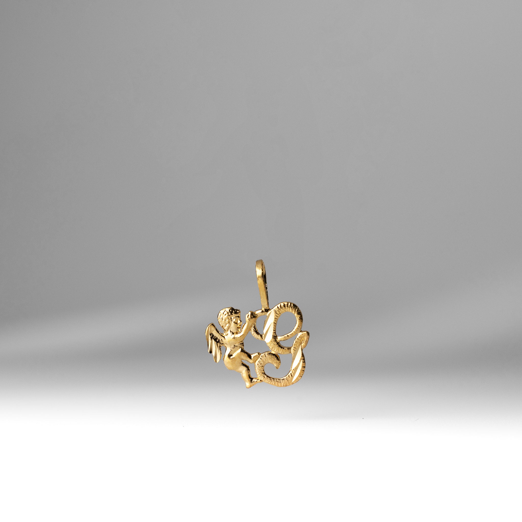 Gold Angel Letter G Pendant | A-Z Pendants - Charlie & Co. Jewelry