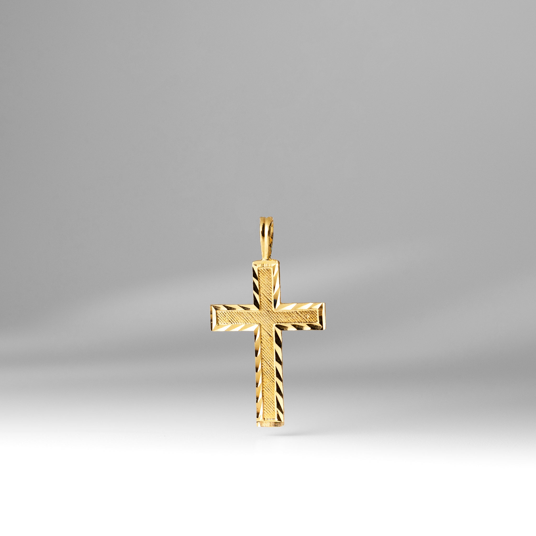 Gold Dainty Diamond Cut Cross Pendant - Model 1043 - Charlie & Co. Jewelry
