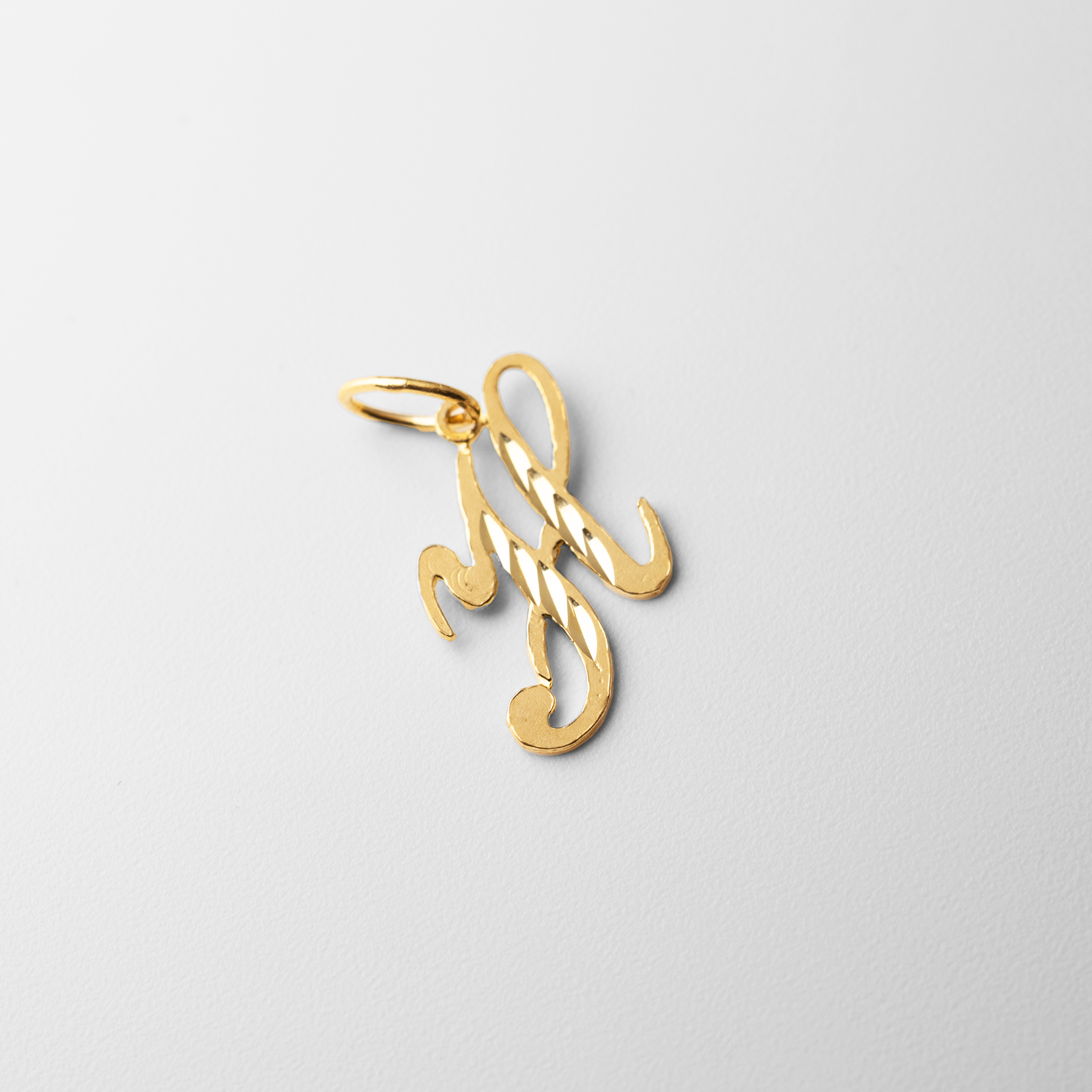 Gold Calligraphy Letter H Pendant | A-Z Pendants - Charlie & Co. Jewelry