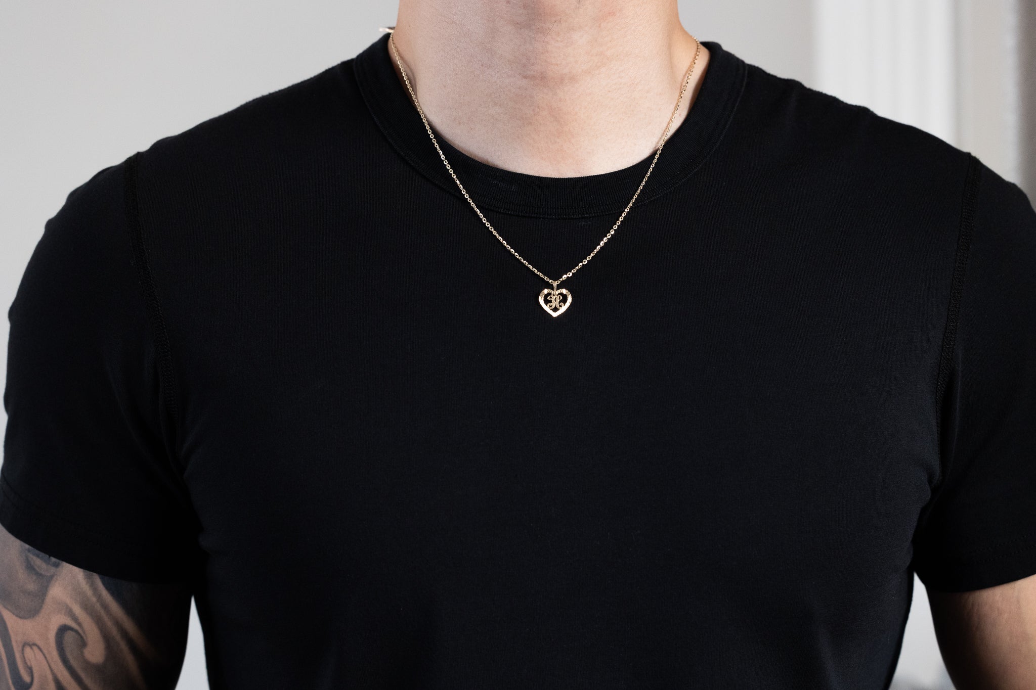 Gold Heart-Shaped Letter H Pendant | A-Z Pendants - Charlie & Co. Jewelry