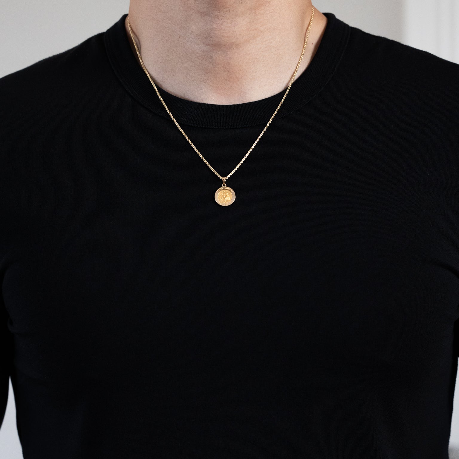 Gold Religious St. Anthony Pendant - Model 1243 - Charlie & Co. Jewelry